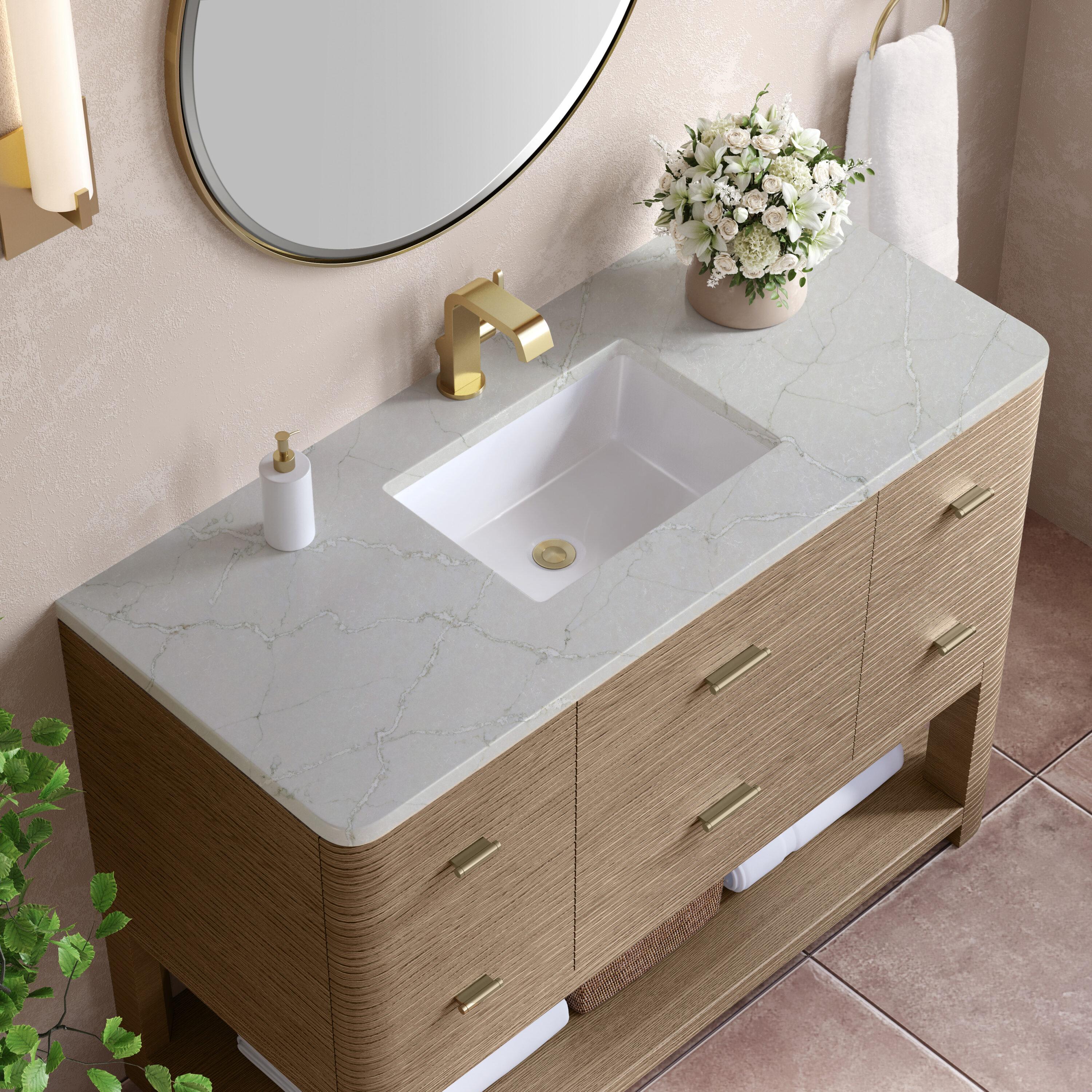 Lucian 48'' Single Bathroom Vanity with Quartz Top