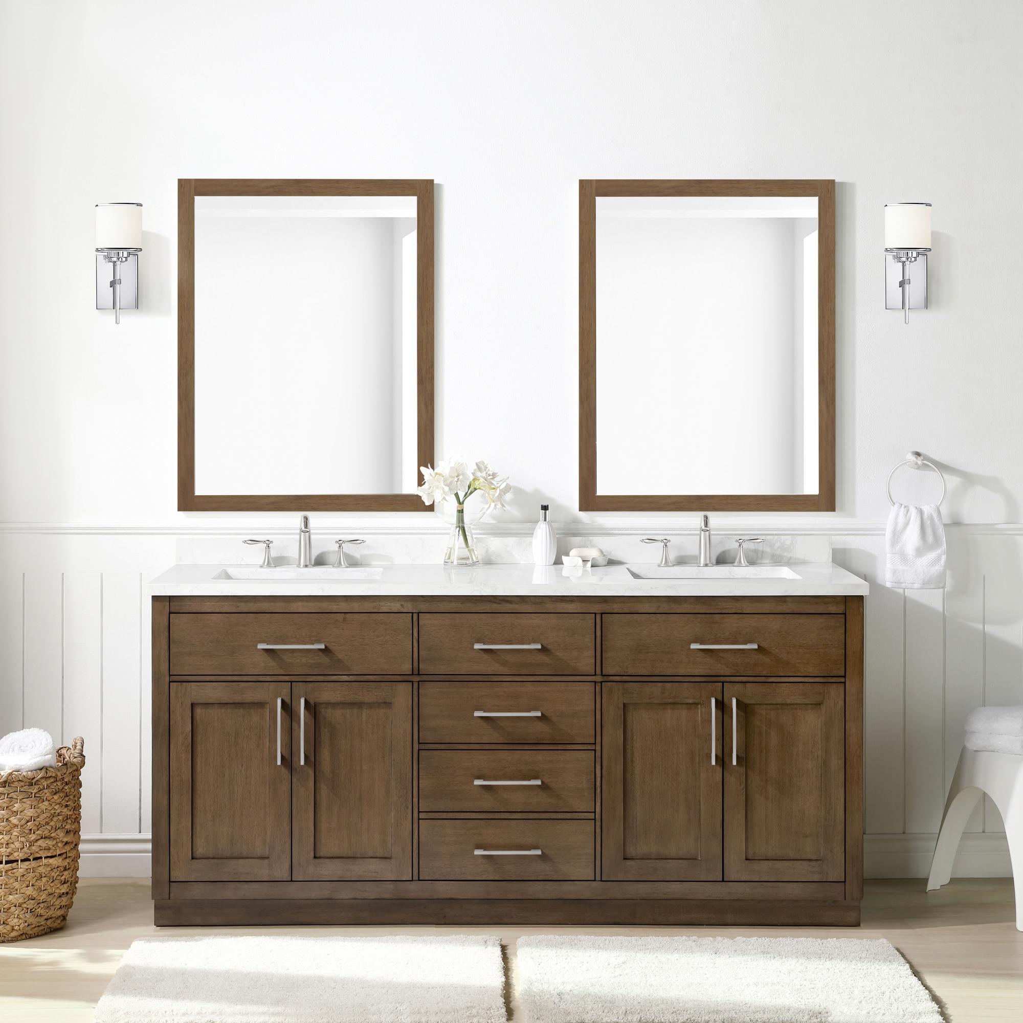 OVE Decors Athea 72 in. W Bath Vanity with Premium Countertop and Power Bar
