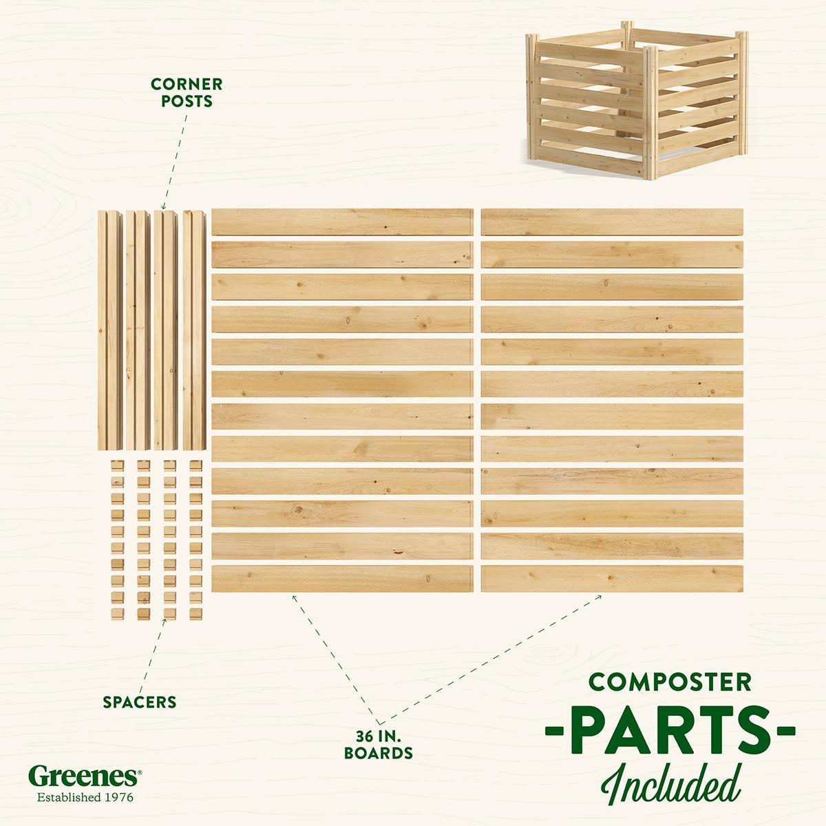 172 Gallons Solid Wood Outdoor Stationary Composter