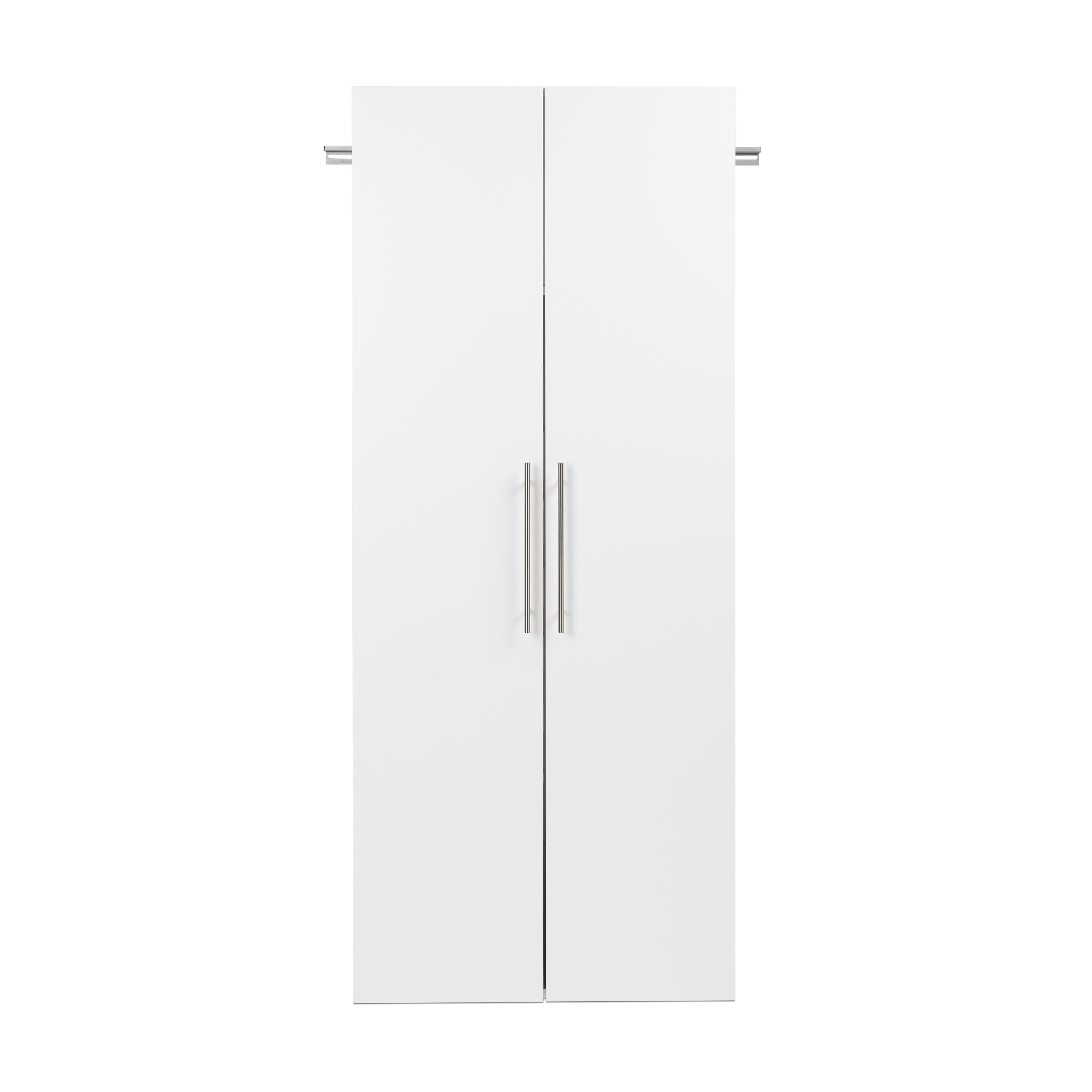 Prepac Hangups Shoe Storage Cabinet White: 40-Pair Organizer, MDF & Particle Board, Fixed Shelves