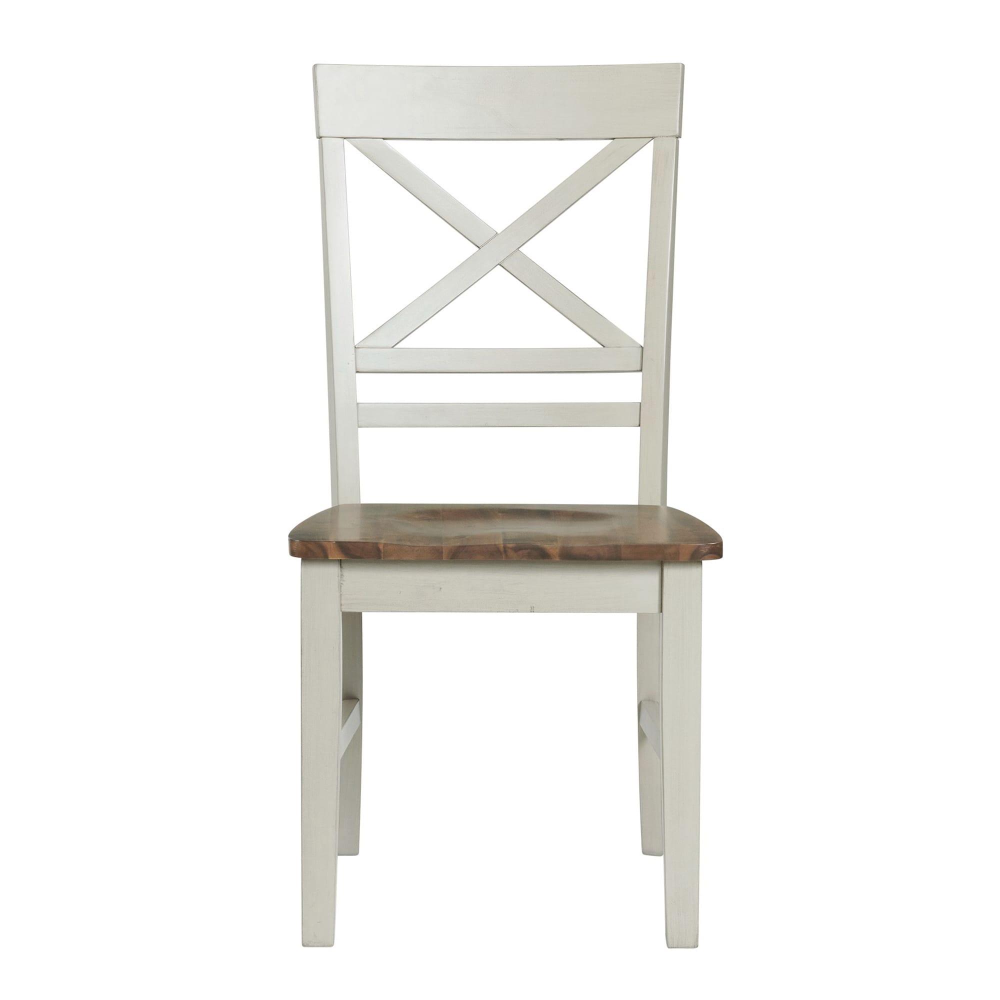 Bedford Standard Height Side Chair Set Natural/Cream - Picket House Furnishings: Cross-Back, Polyester Upholstery, MDF Frame