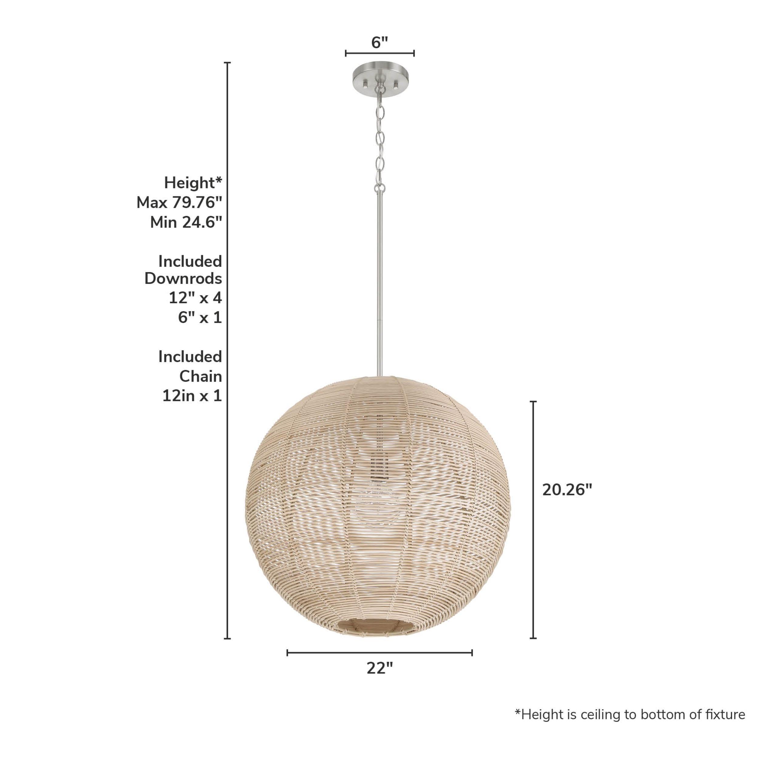 Hunter Fan Hunter Berkeley 1 Light Medium Pendant Ceiling Light Fixture