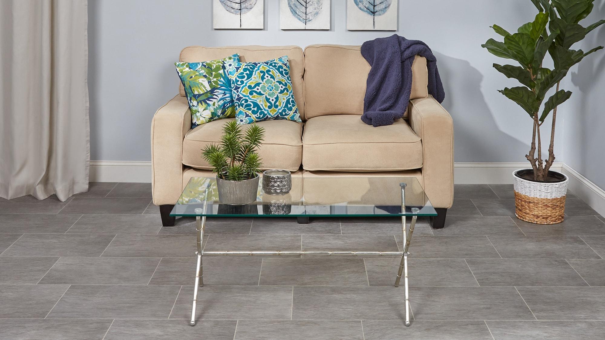 Brogen Coffee Table - Silver/Clear Glass - Safavieh