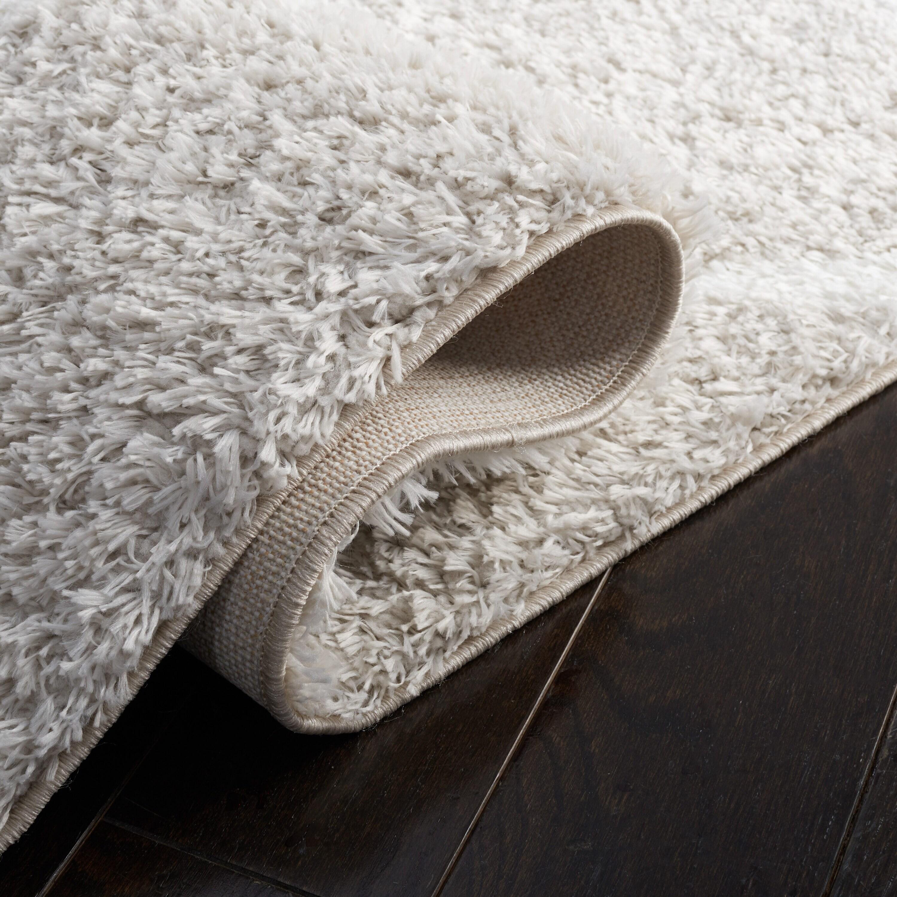 Tahoe Shag THO677 Power Loomed Indoor Runner Rug - Silver/White - 2'x9' - Safavieh