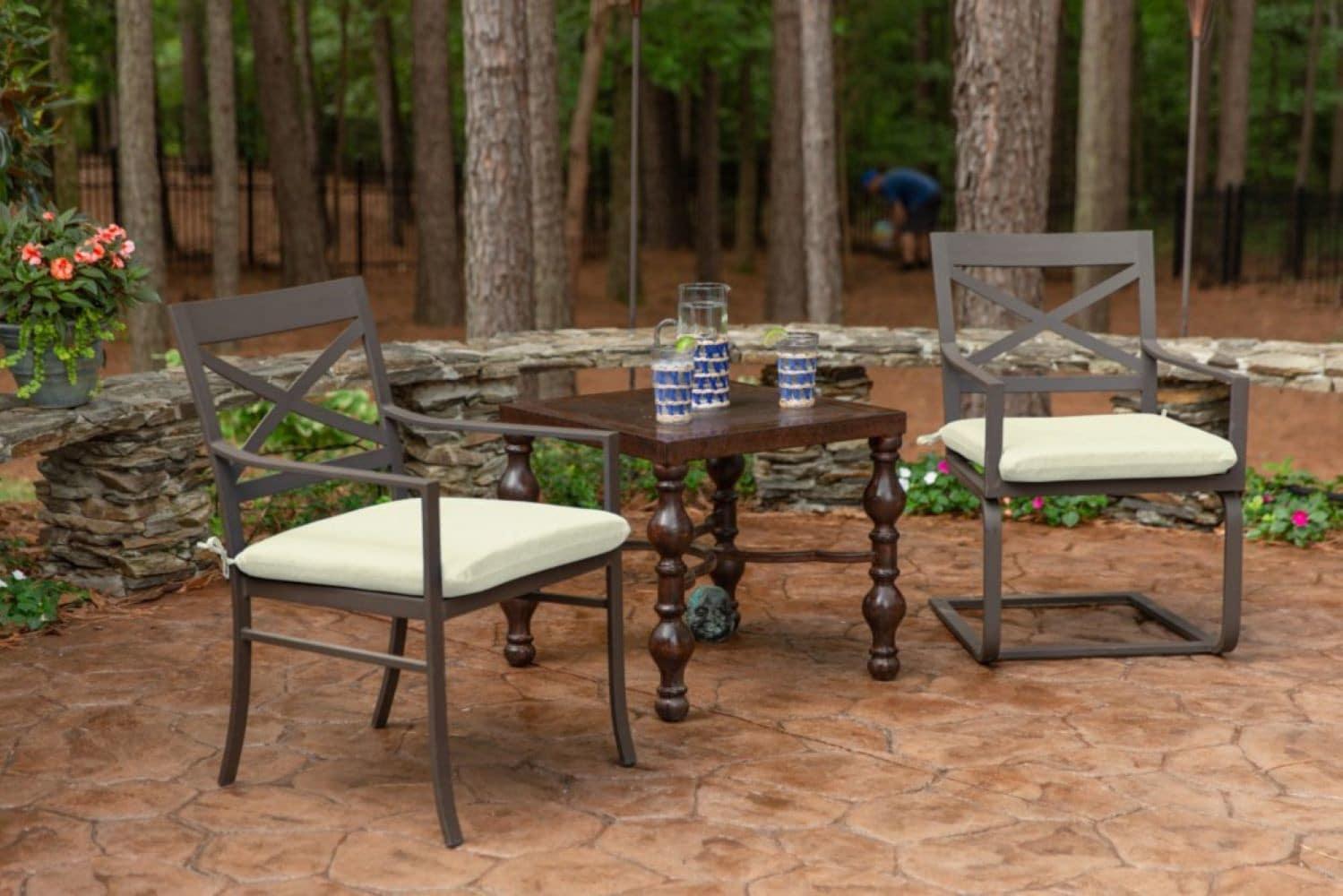 Casual Cushion Solid Sunbrella Fabric 2-Piece Indoor/Outdoor Seat Pad Cushion, 18"W x 18"L, Canvas Natural