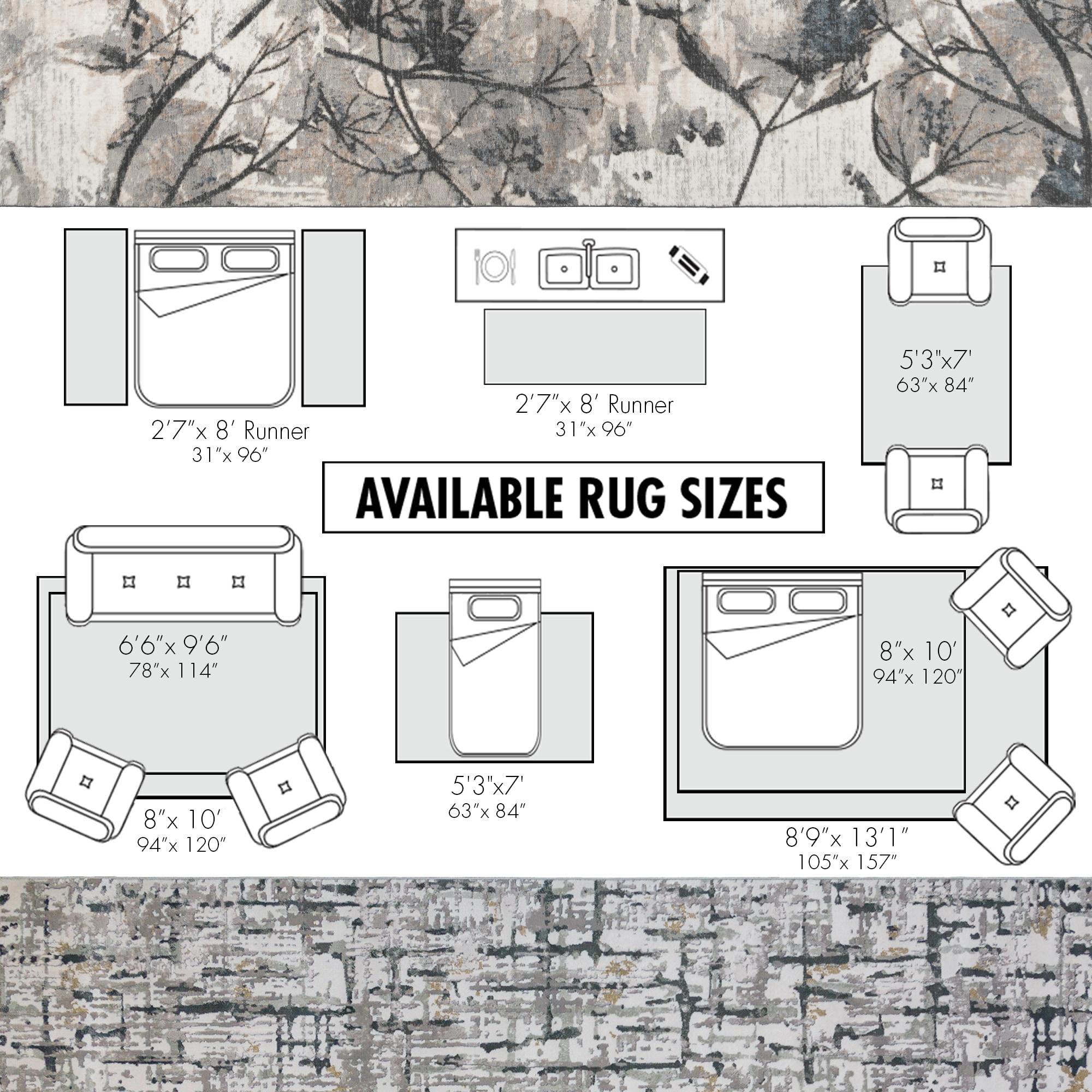 Gertmenian Quattro Scalia Modern Abstract Gray Polyester Polypropylene Indoor Area Rug, 5'3"x7'