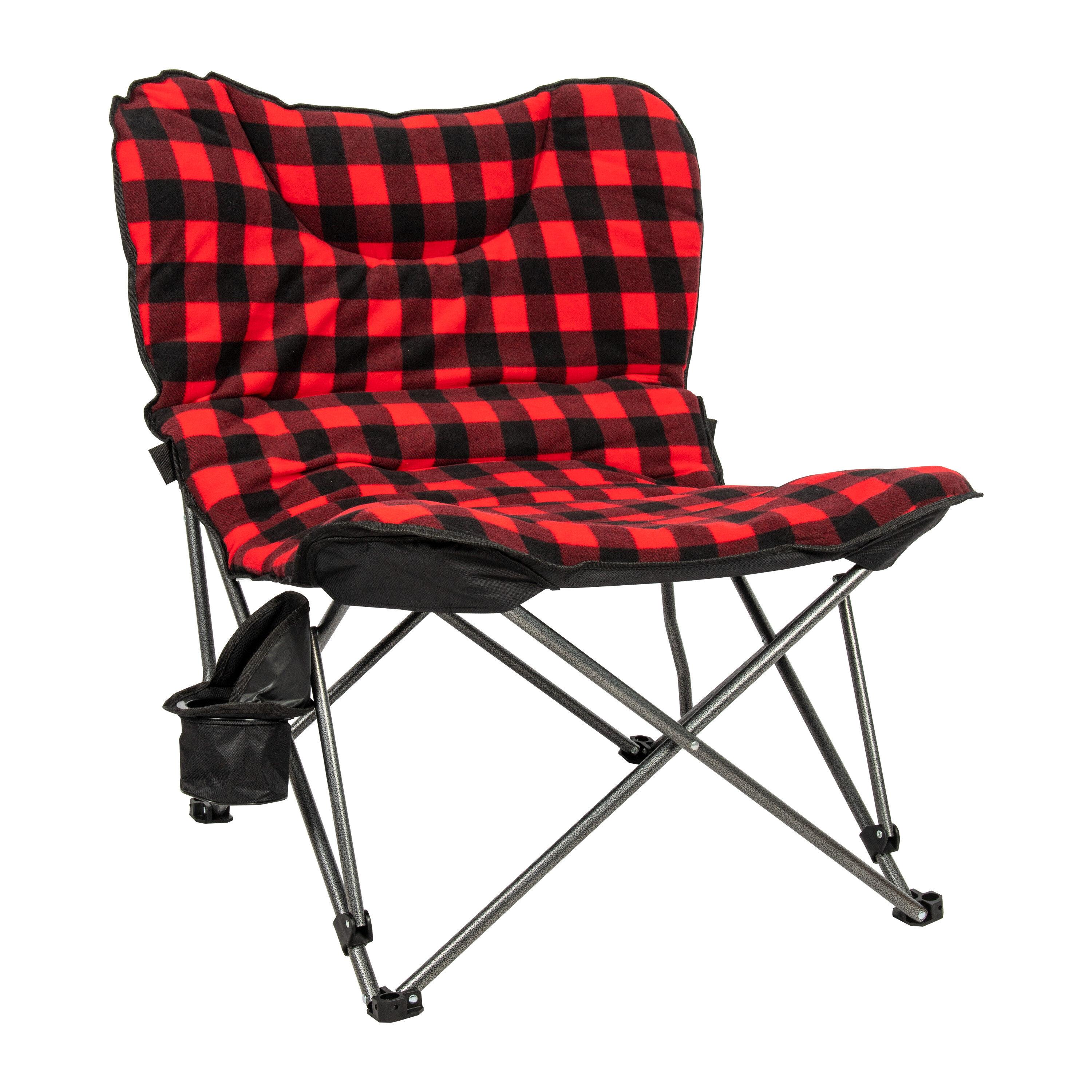 Camp & Go Portable Camping Chair with Retractable Cup Holder, Multicolor Stiped