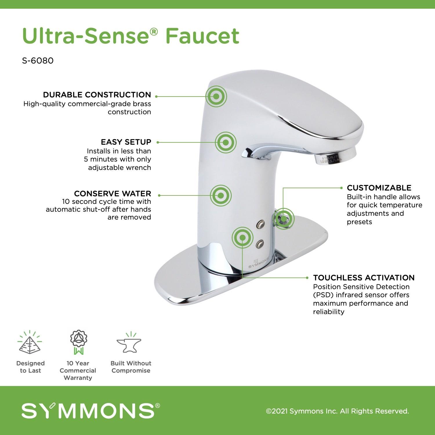 ActivSense Battery Powered Touchless Single Hole Bathroom Faucet with Deck Plate