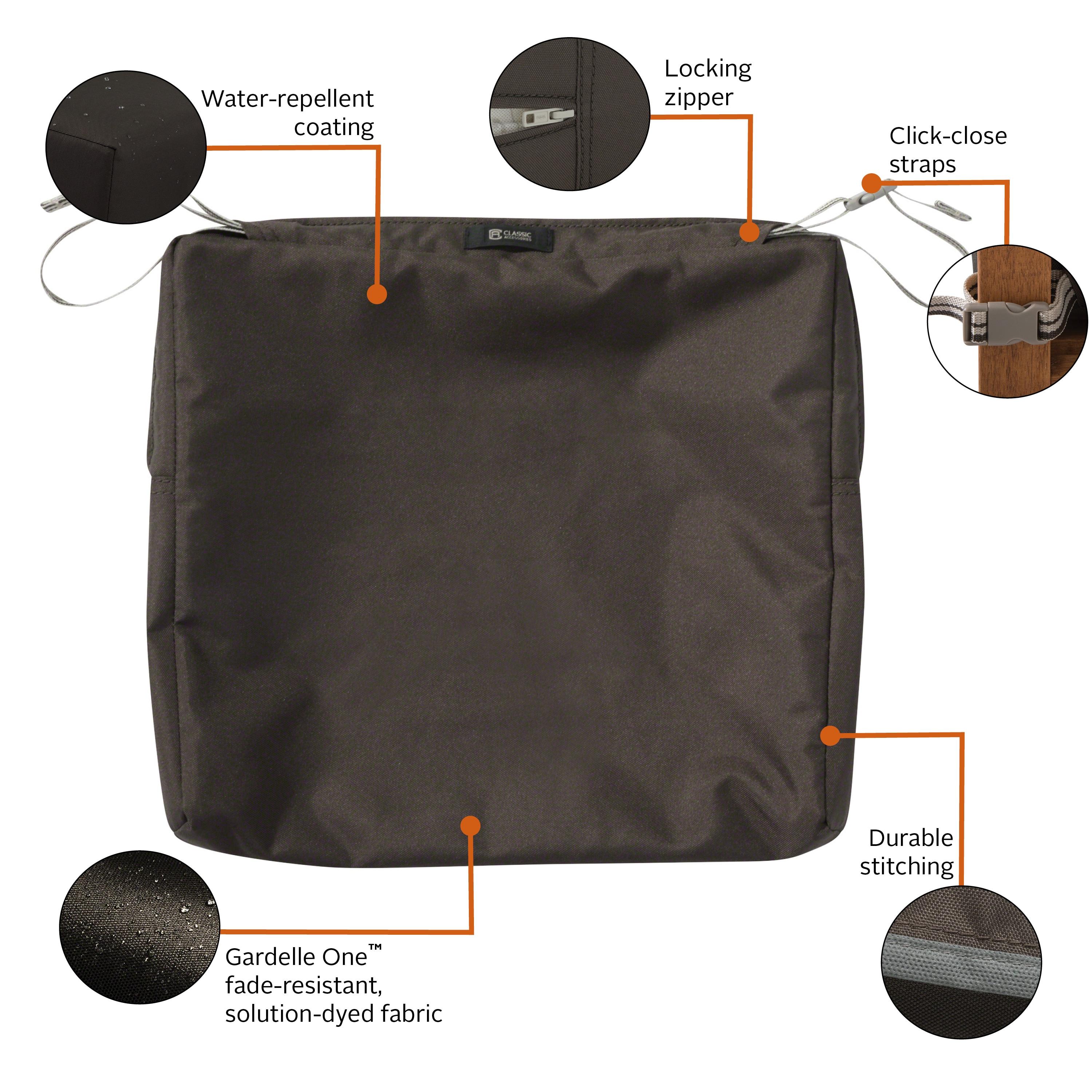 Espresso Water-Resistant Polyester Patio Cushion Cover