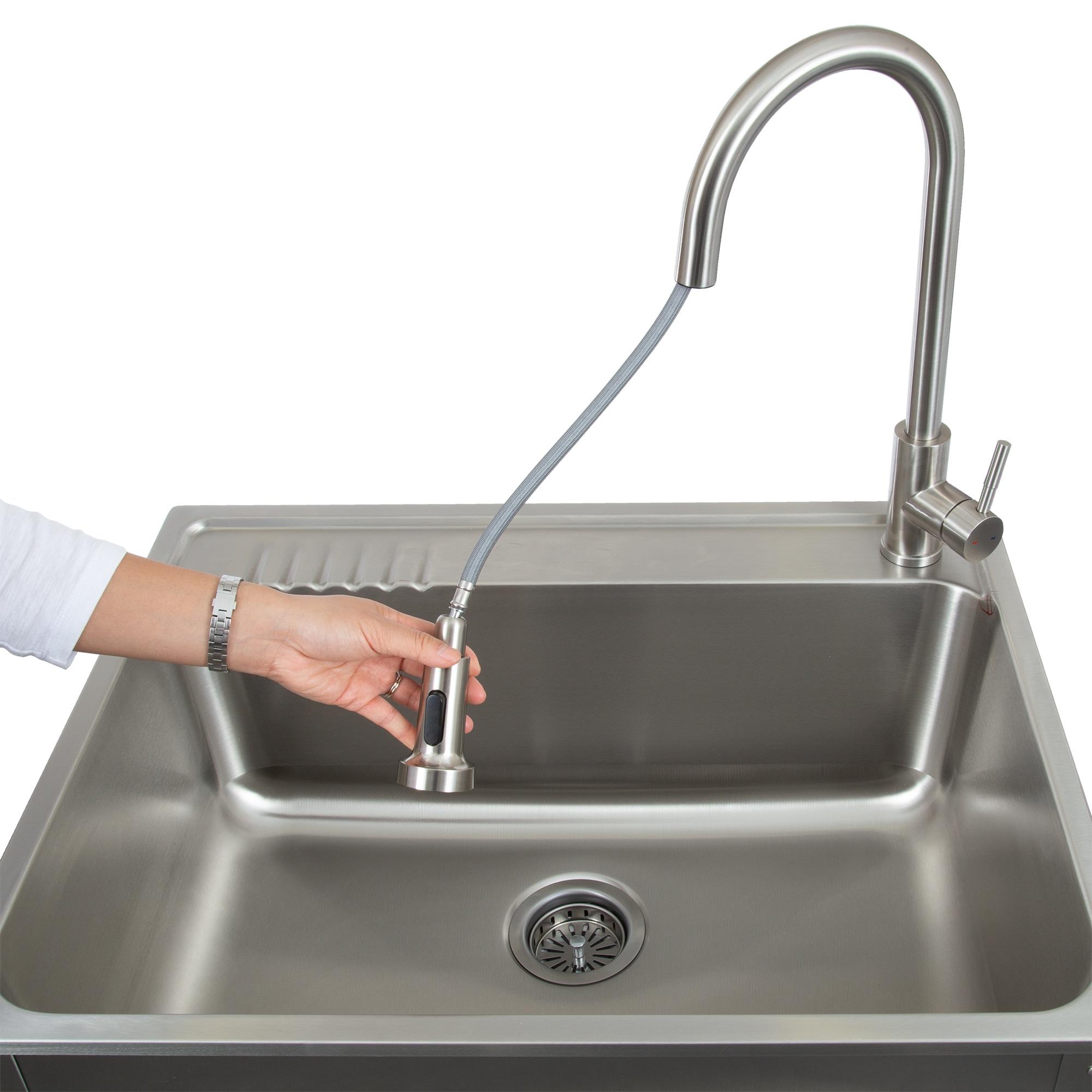 All-In-One 28" L x 22" W Free Standing Laundry Sink with Faucet