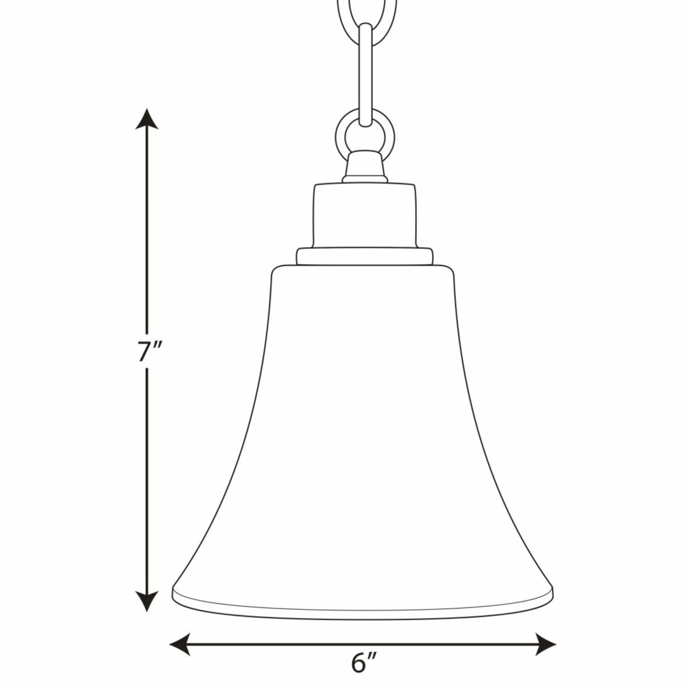 Progress Lighting Joy Collection 1-Light Mini-Pendant, Antique Bronze, Etched White Fluted Glass