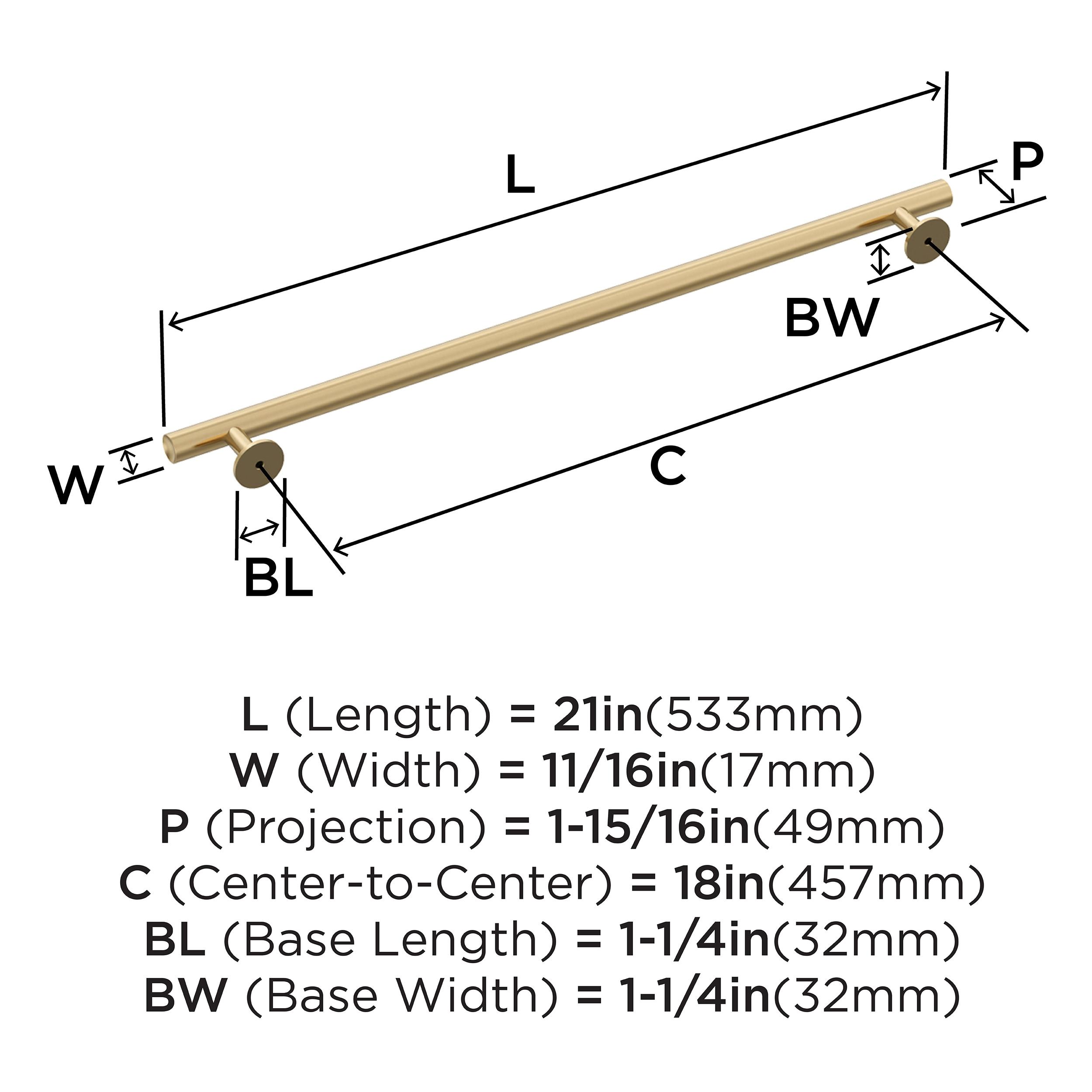 Amerock Radius 18 inch (457mm) Center-to-Center Champagne Bronze Appliance Pull