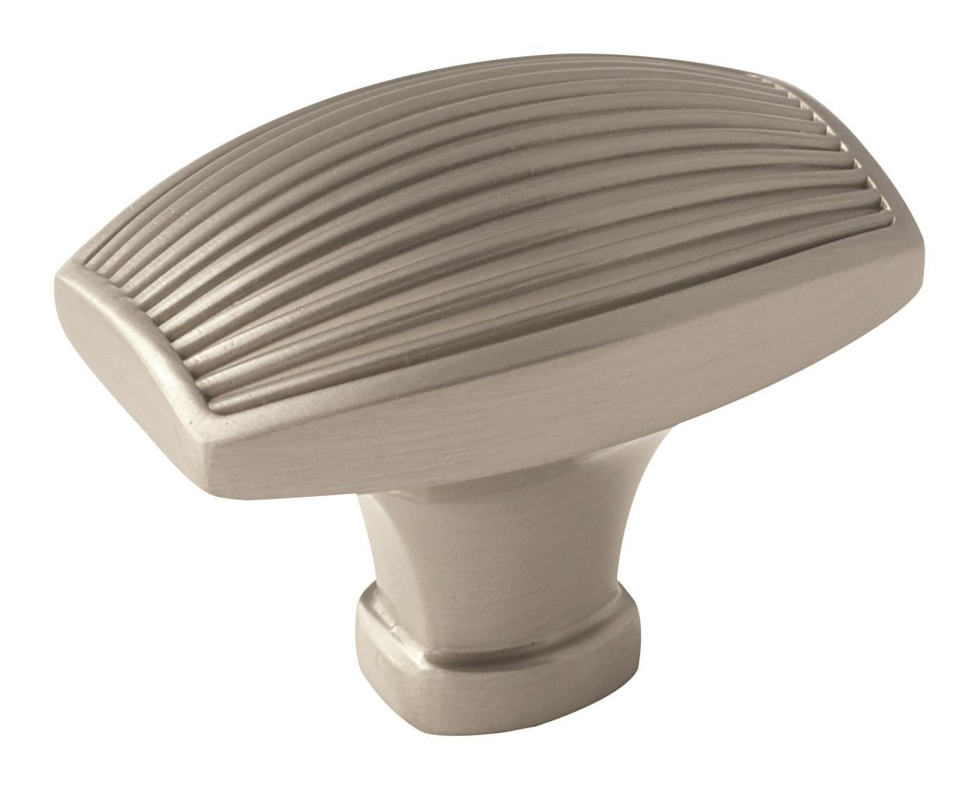 Satin Nickel Rectangular Cabinet Knob with Mounting Hardware