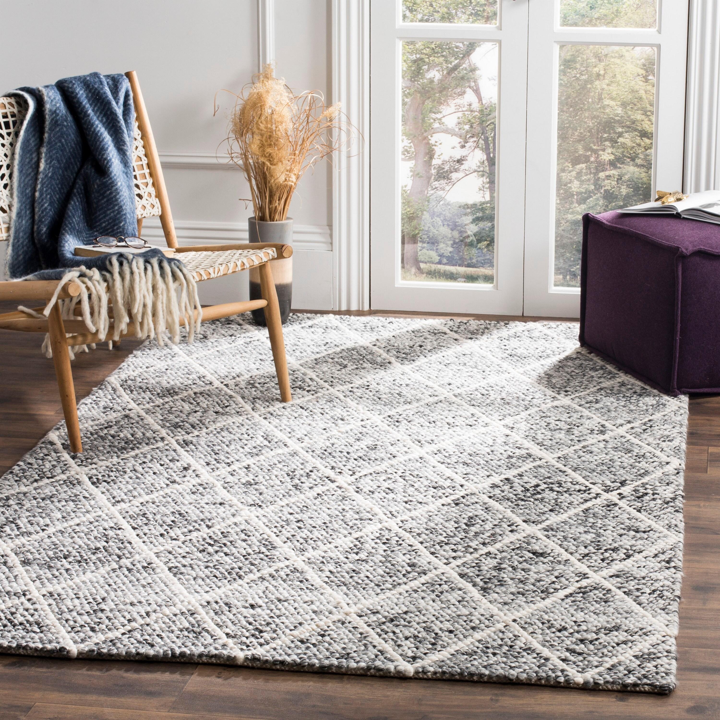 Natura NAT712 Hand Woven Indoor Area Rug - Ivory/Black - 6'x6' - Safavieh.