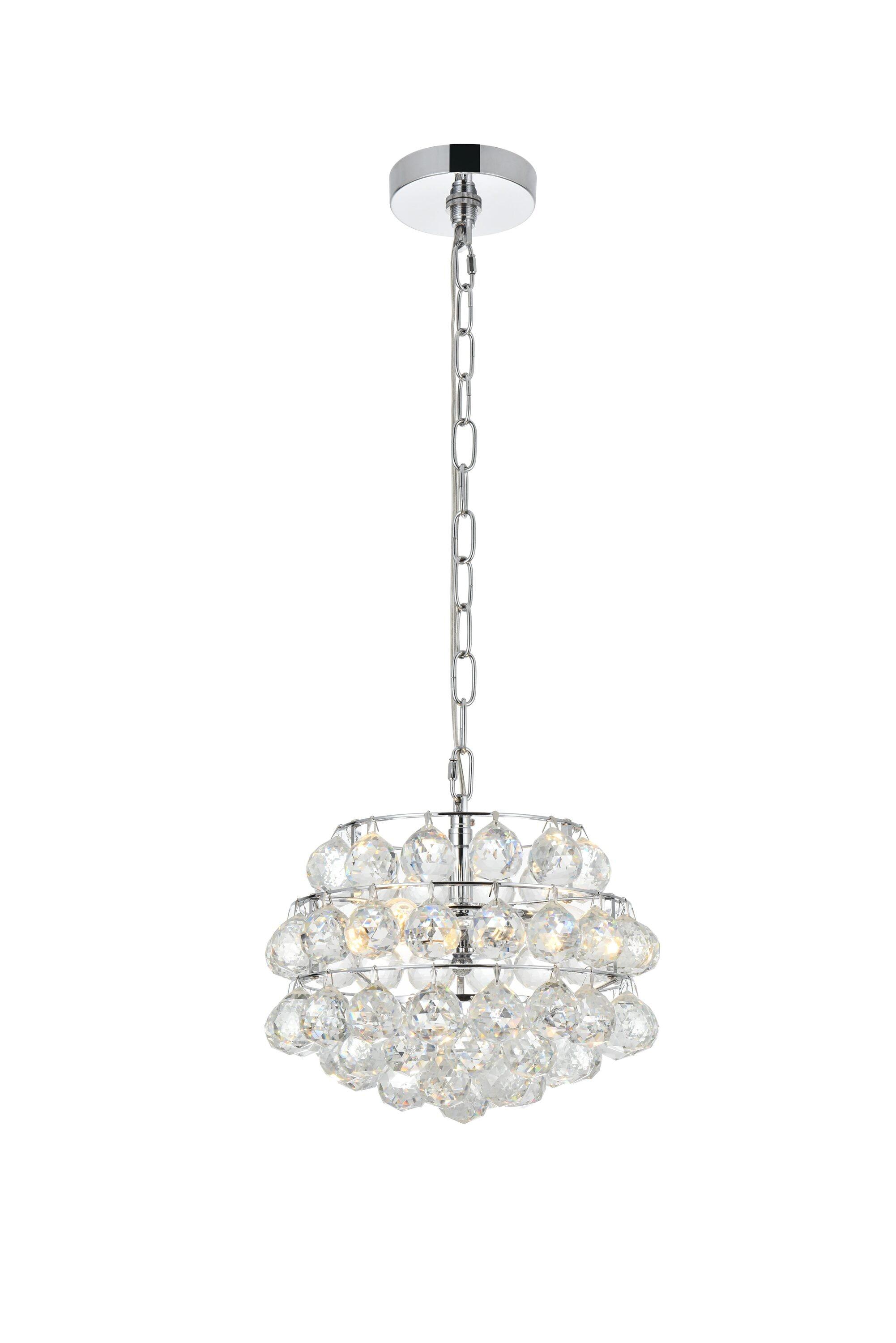 Elegant Lighting Savannah 12 inch pendant in chrome