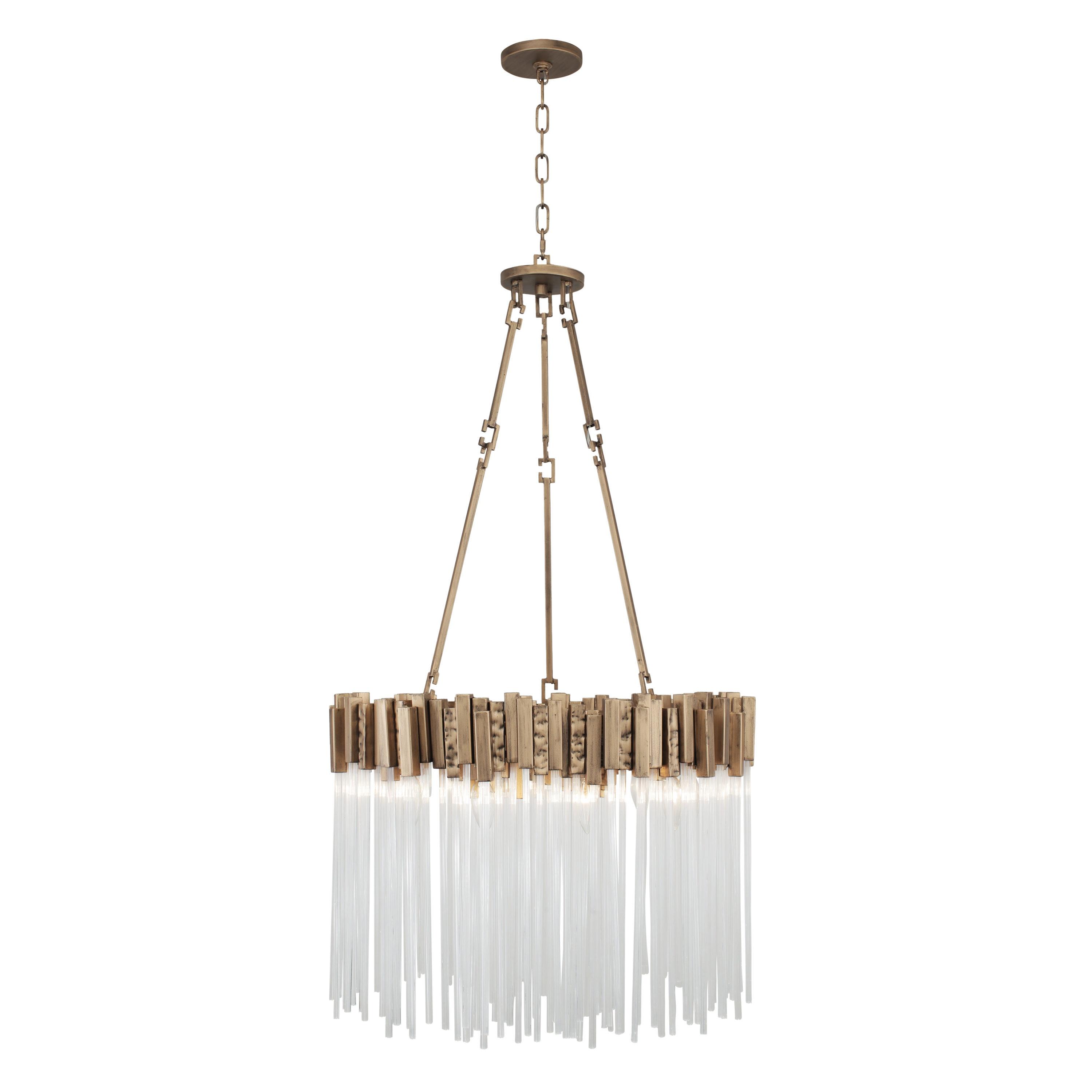 Havana Gold 6-Light Glass Pendant Chandelier