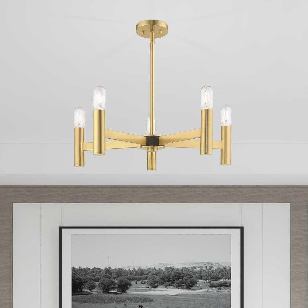 Livex Lighting Copenhagen 5 - Light Chandelier in  Satin Brass