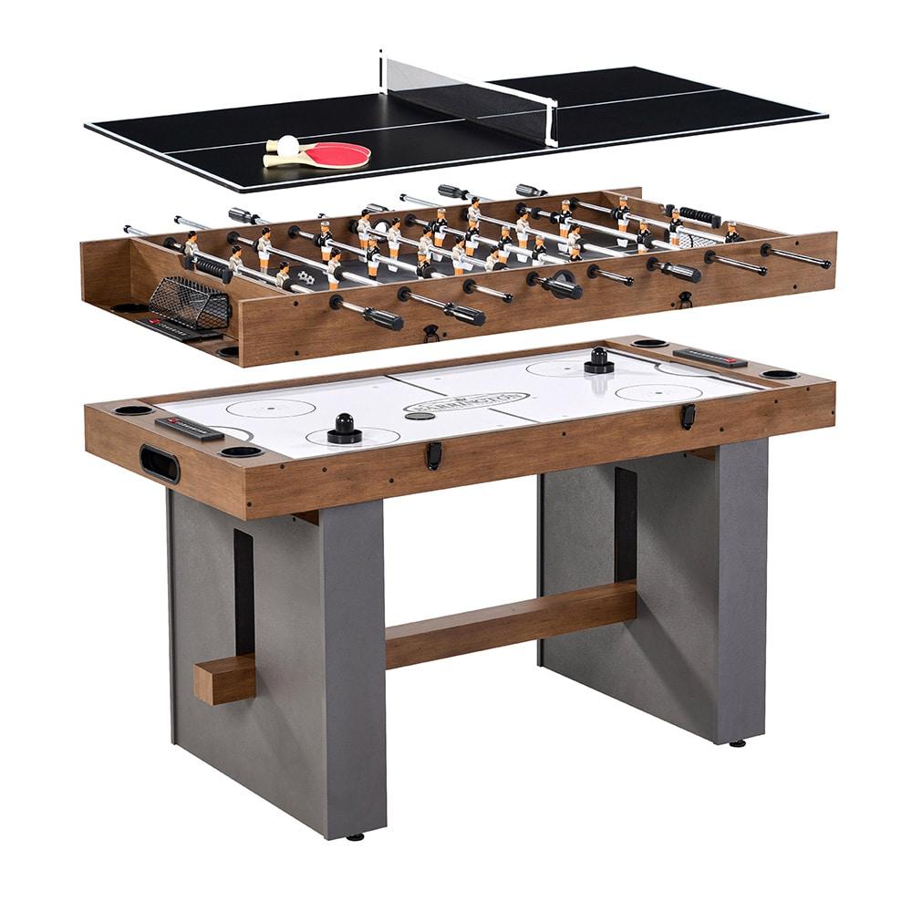 Barrington Billiards Company Barrington Urban Collection 54” 3-in-1 Combination Table includes  Air Hockey, Foosball, And Table Tennis
