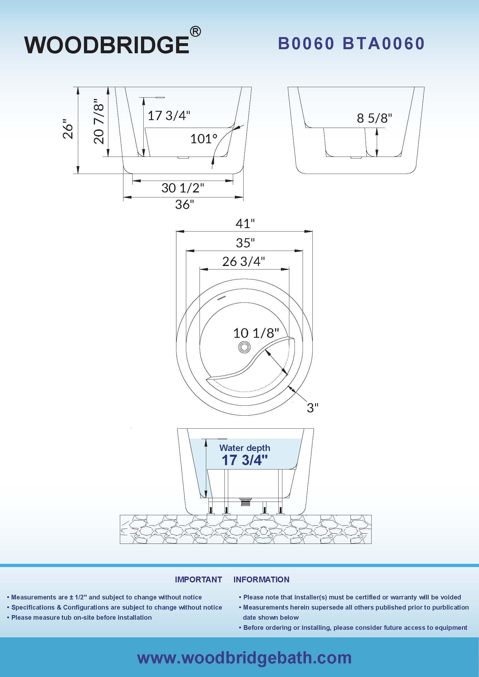 41'' x 41'' Freestanding Acrylic Round White Bathtub with Integrated Seat, Non-Slip Design