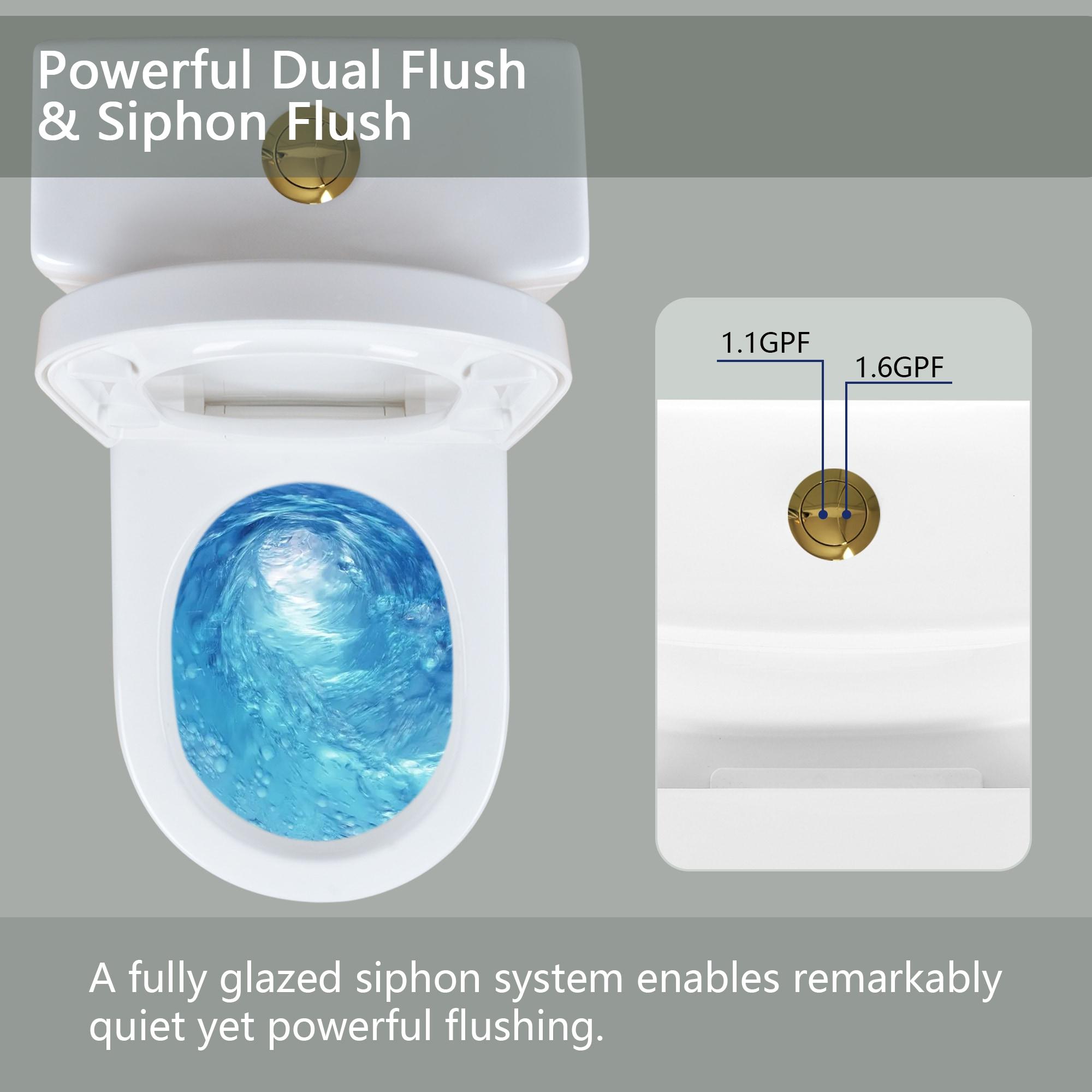 DeerValley Liberty Compact Toilets One-Piece Toilet With High-Efficiency Flush Round Toilet for Space-Saving Floor Mounted (Seat Included)