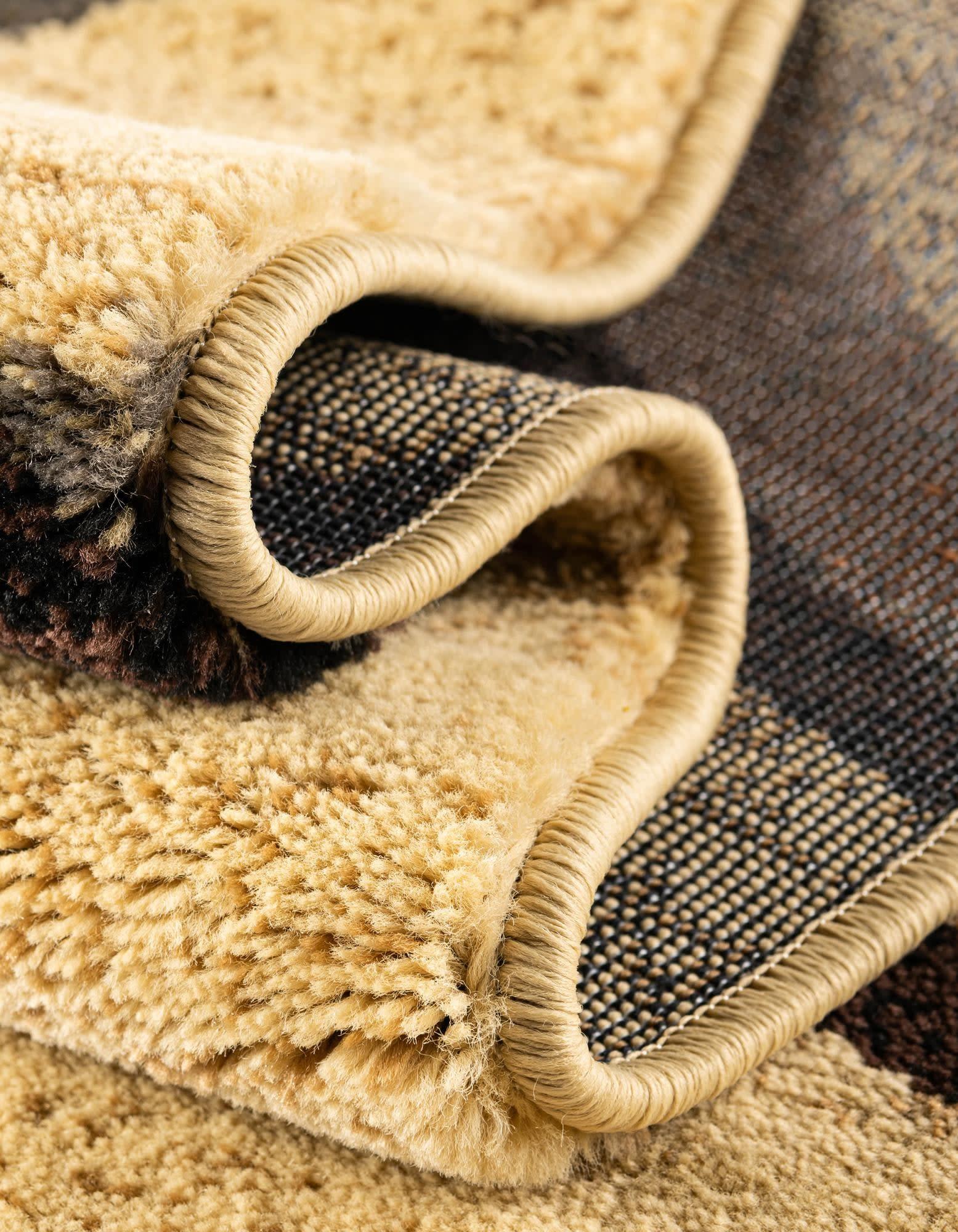 Unique Loom Barista Collection Area Rug - Kona (7' 10" x 10' Rectangle Beige/Black)