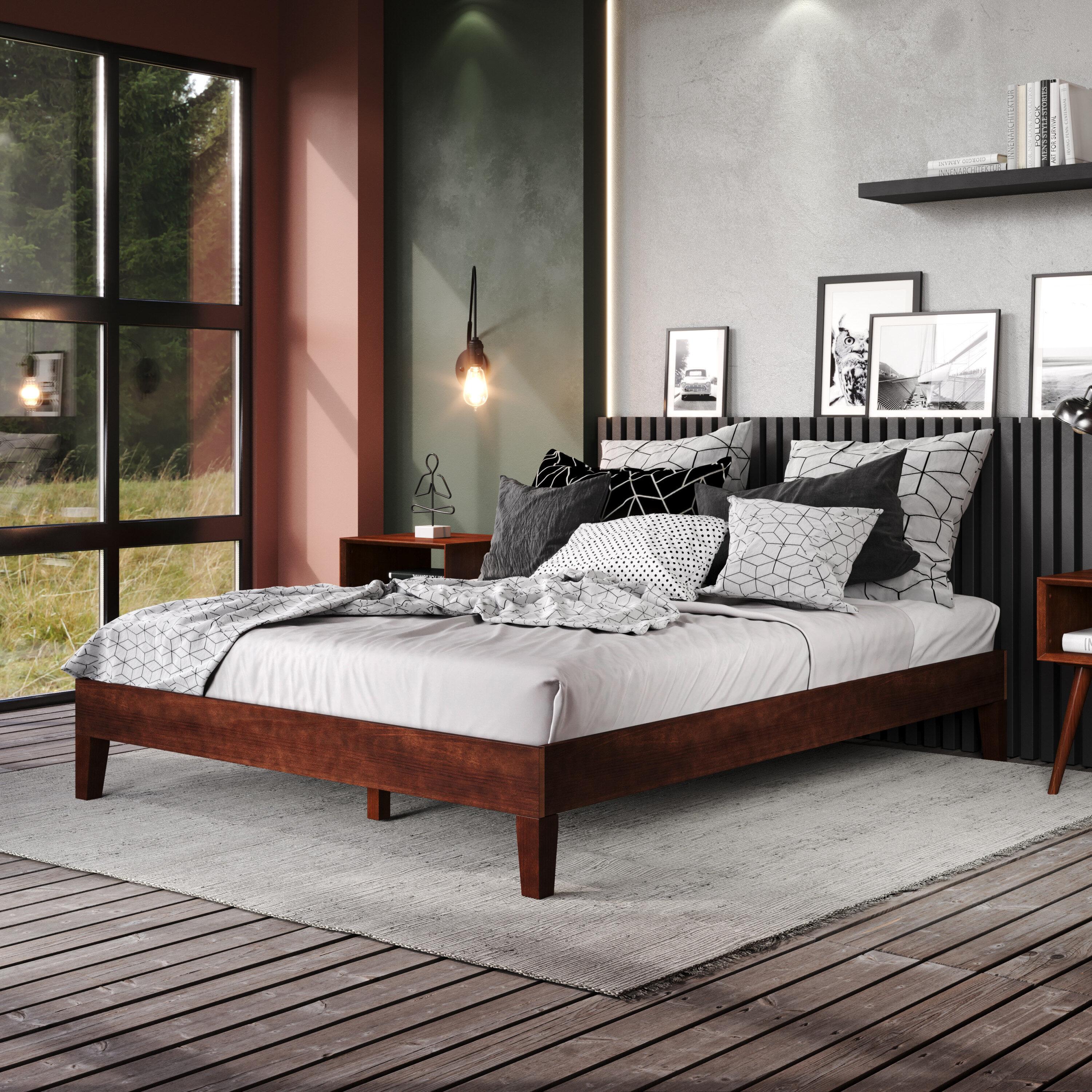 Queen Nix Platform Bed Natural - Steve Silver Co.: Pine Frame, No Box Spring Needed, Max 650 lbs