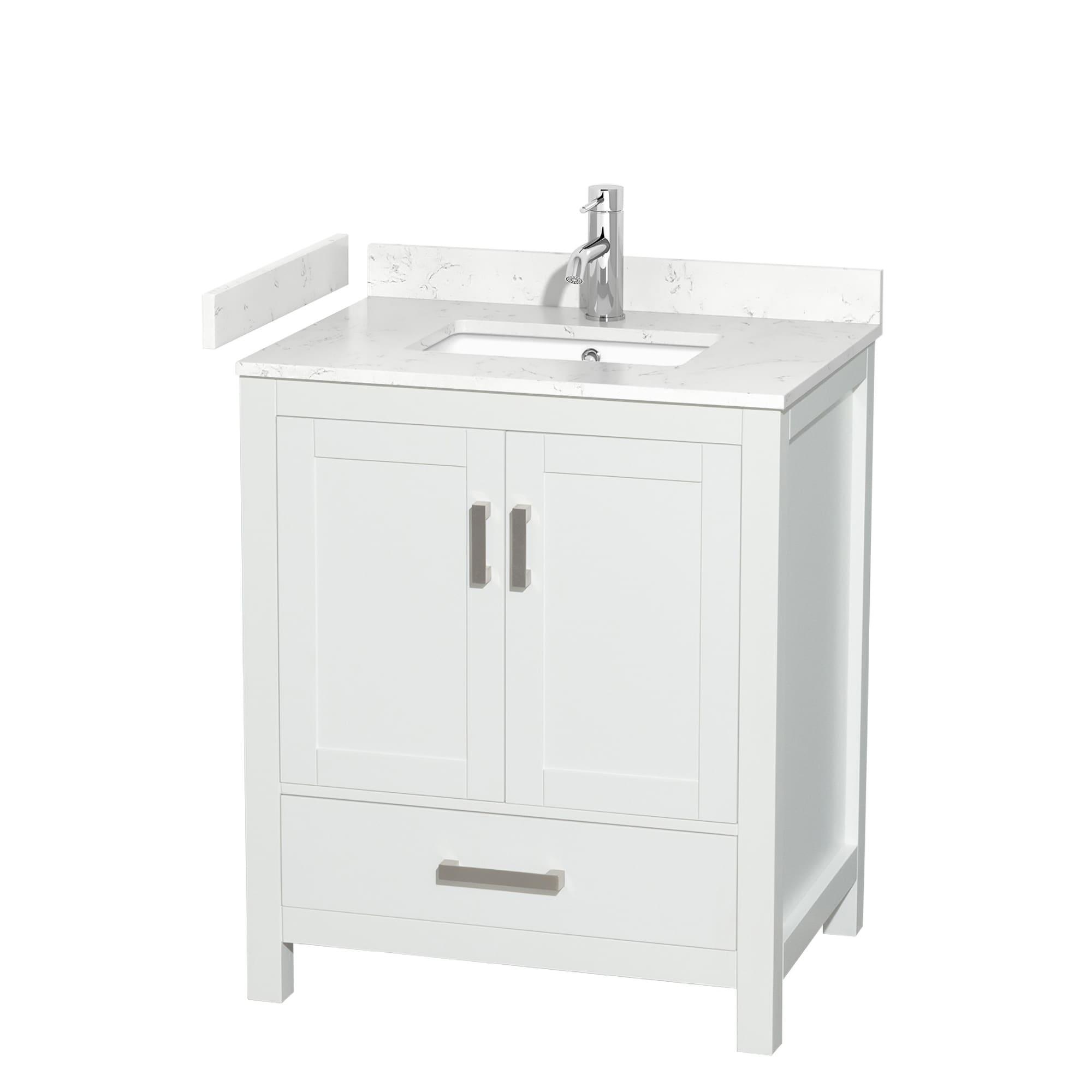 Sheffield 30" White Marble Single Bathroom Vanity