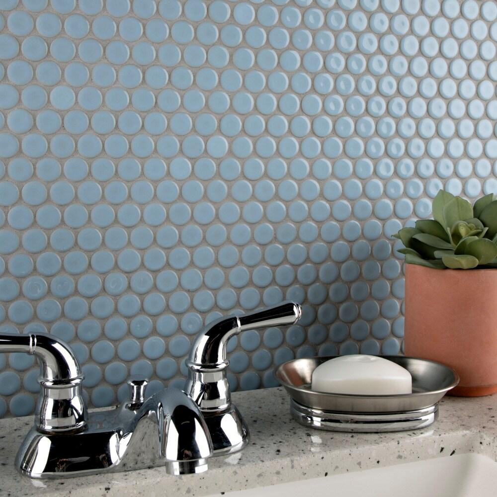 Merola Tile Hudson Penny Round 11-7/8 " x 12-5/8 " Porcelain Mosaic Floor and Wall Tile