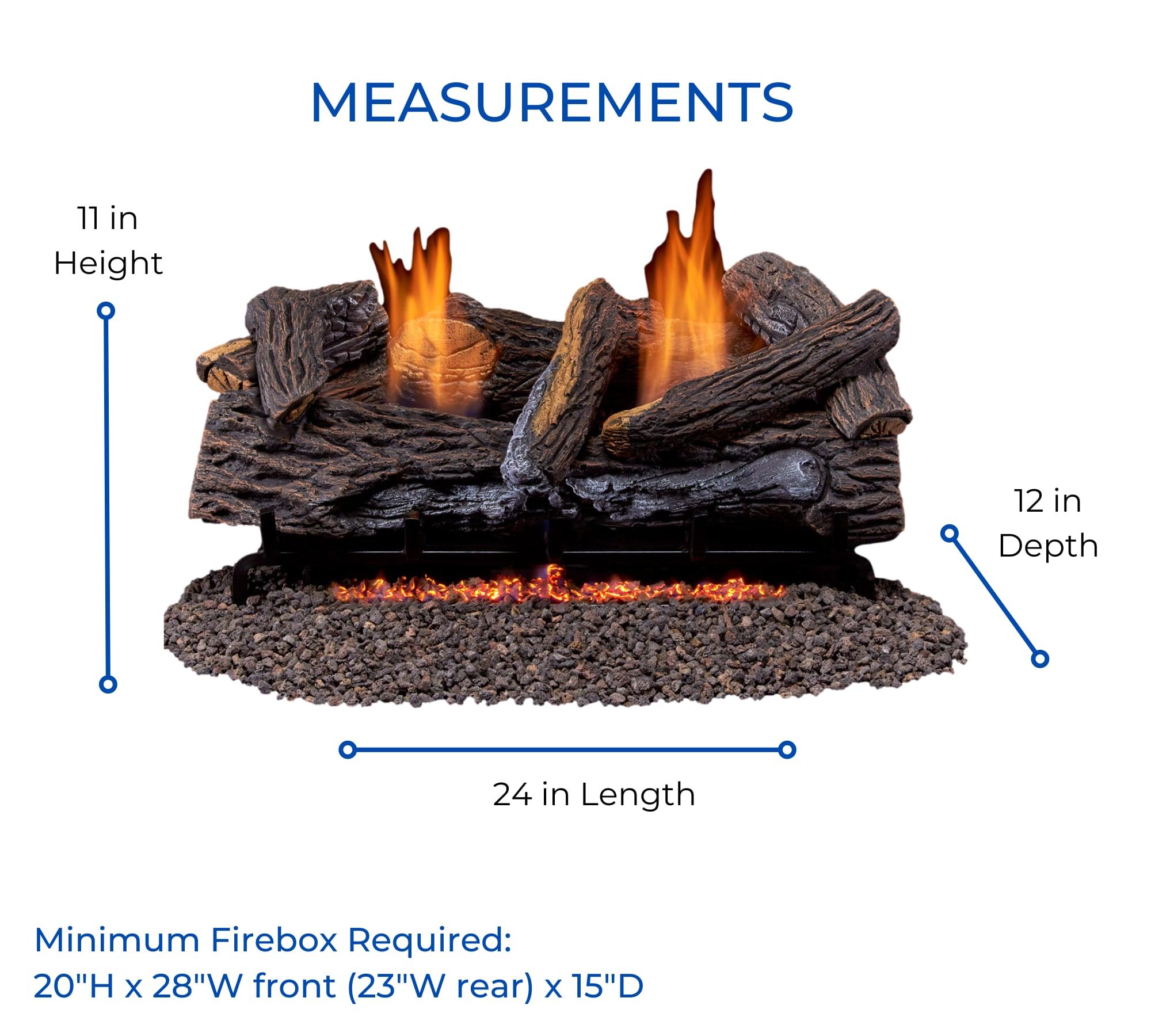 Duluth Forge Duluth Forge Vent less Dual Fuel Gas Log Set, Stacked Oak, T-Stat Control