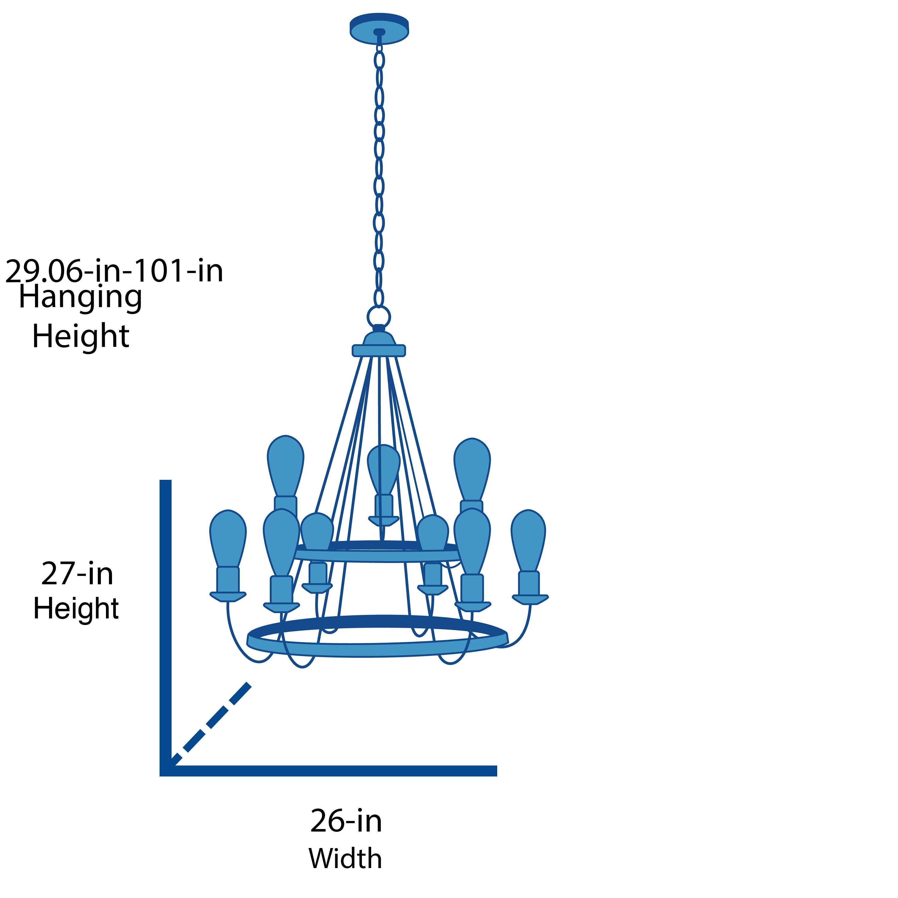 50329-FBSB-Craftmade Lighting-Randolph - 9 Light Chandelier In Transitional/Modern and Contemporary Style-27 Inches Tall and 26 Inches Wide-Flat