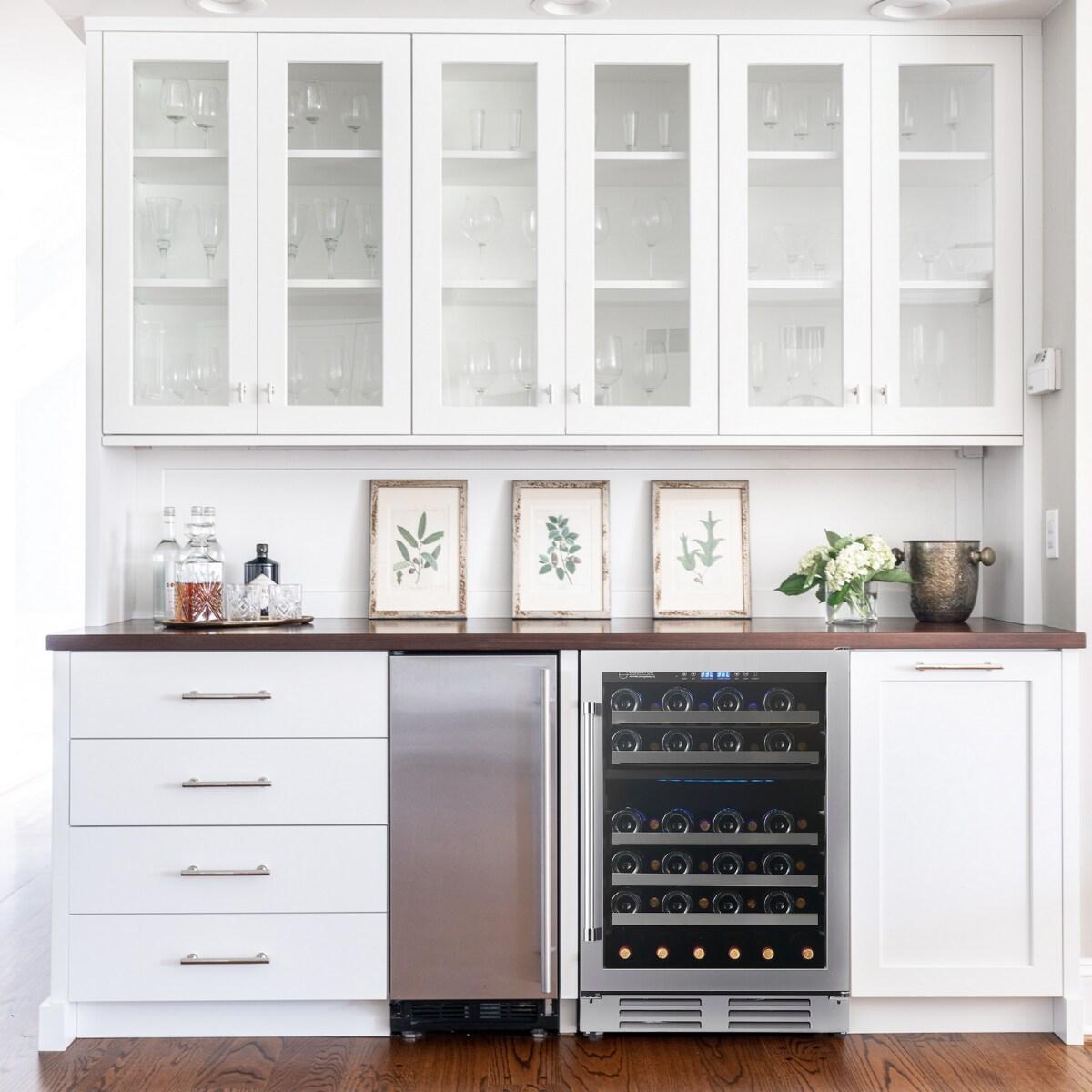 Equator Advanced Appliances Dual Zone 52-Bottle Free Standing/Built-in Wine Cooler Stainless 110V