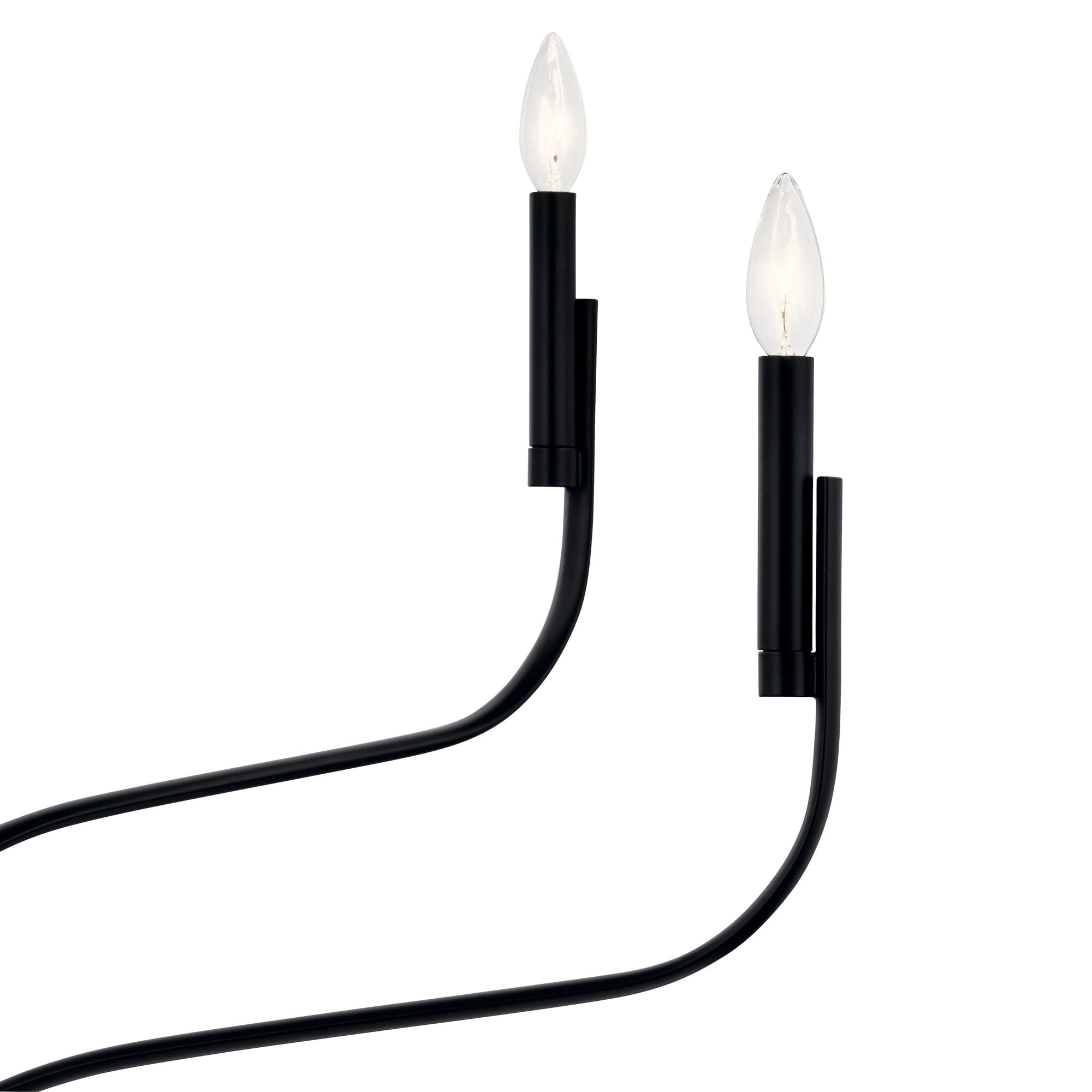 Kichler Livadia 6 -Light Brushed Black Modern/contemporary Bare bulb For Use in Bedrooms, Dining Rooms, Foyers, Kitchens, Living Rooms Chandelier