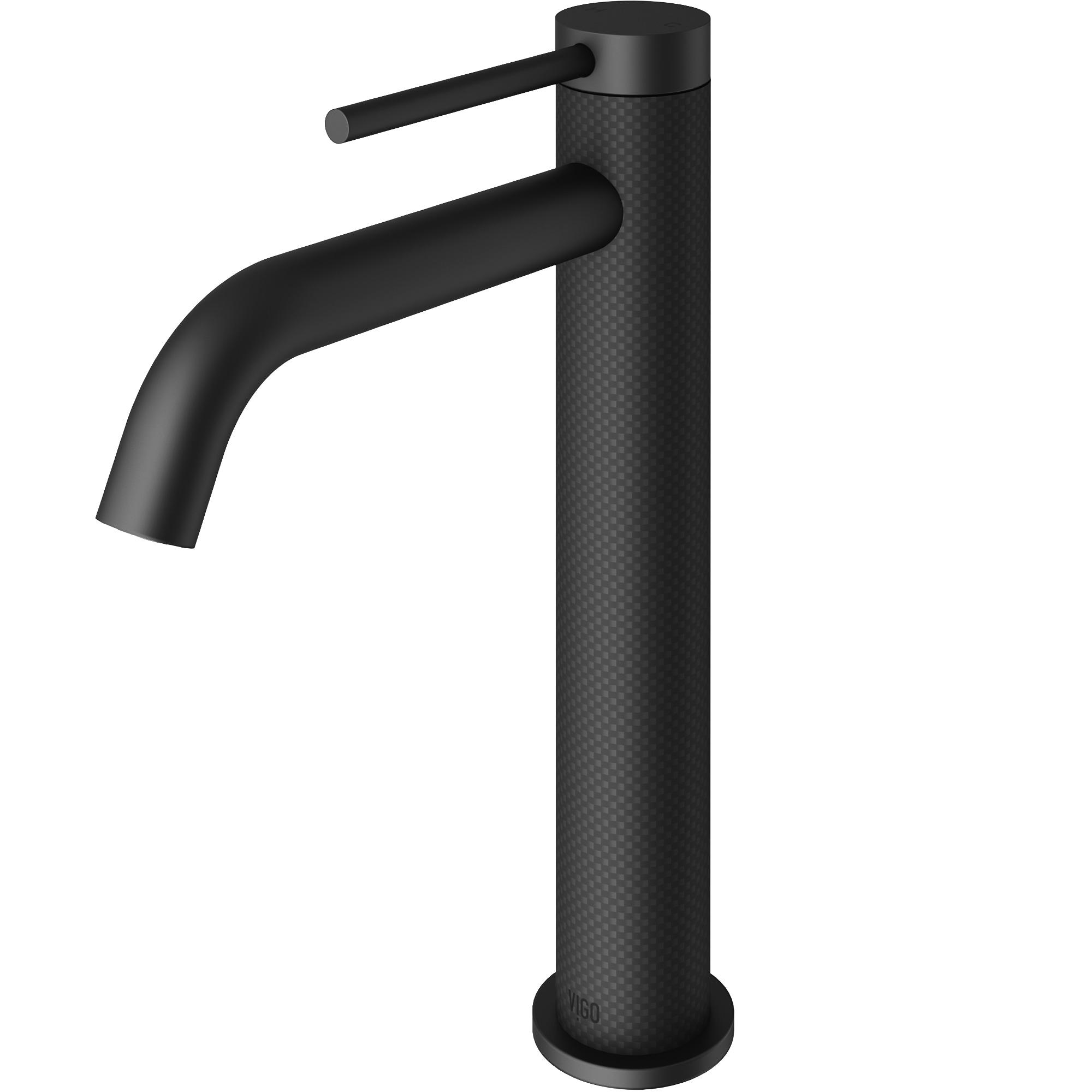 Lexington Single Handle Single-Hole Bathroom Vessel Faucet with Carbon Fiber