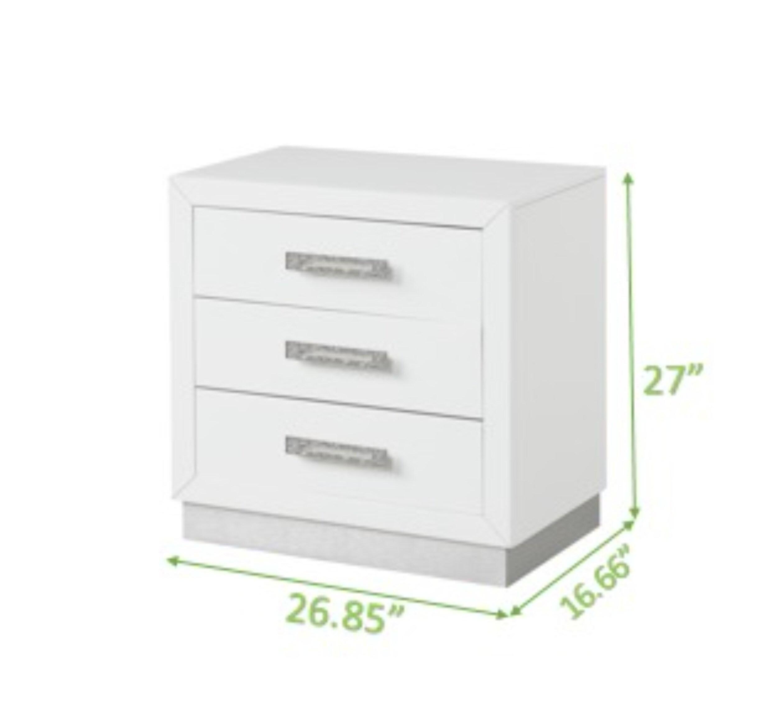 Coco Queen 5 Pc LED Bedroom Set Made with Wood in Milky White