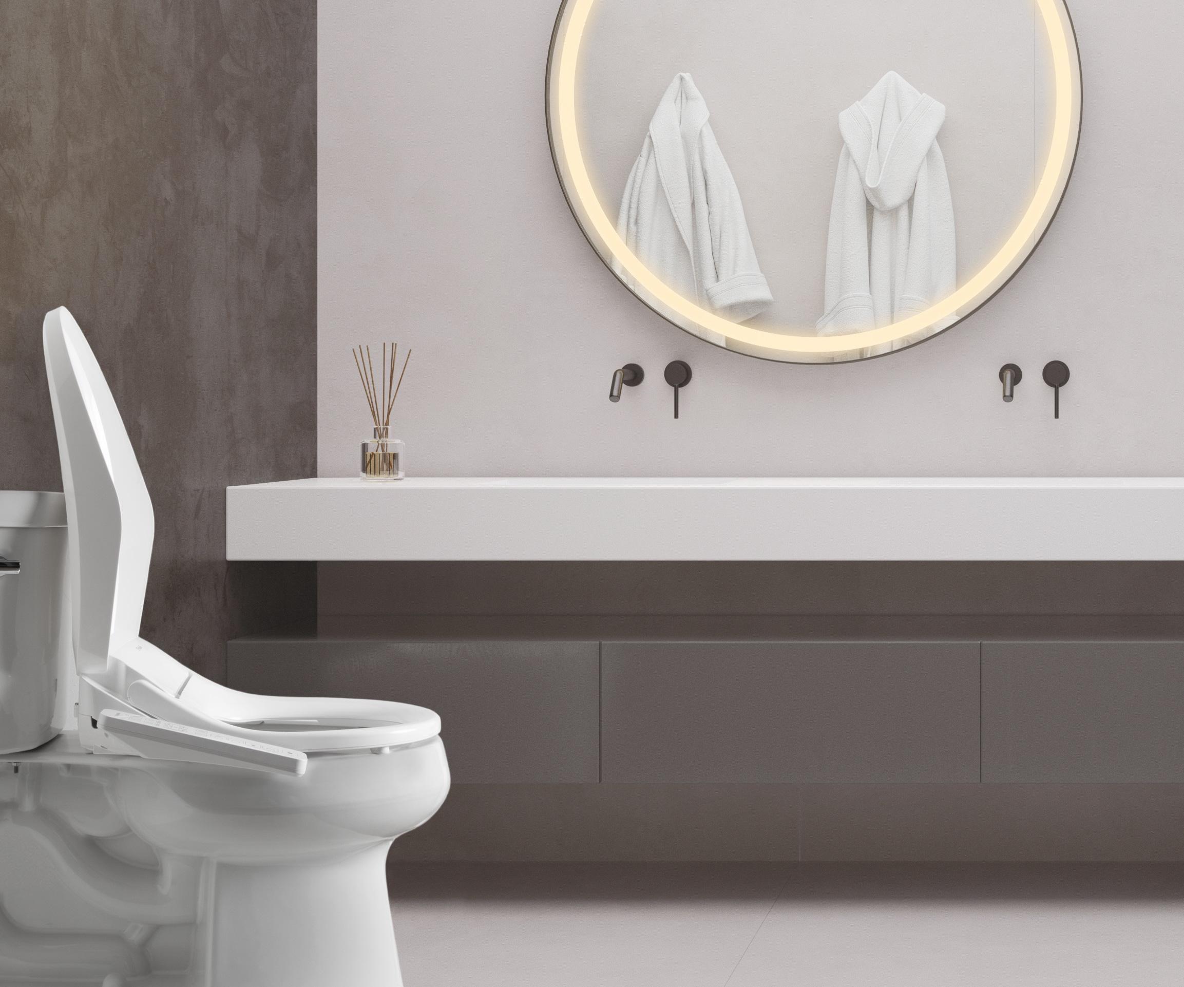 Hulife HLB-3000EC Electric Bidet Seat for Elongated Toilets White : Microfiber, Machine Washable, Non-Slip Backing