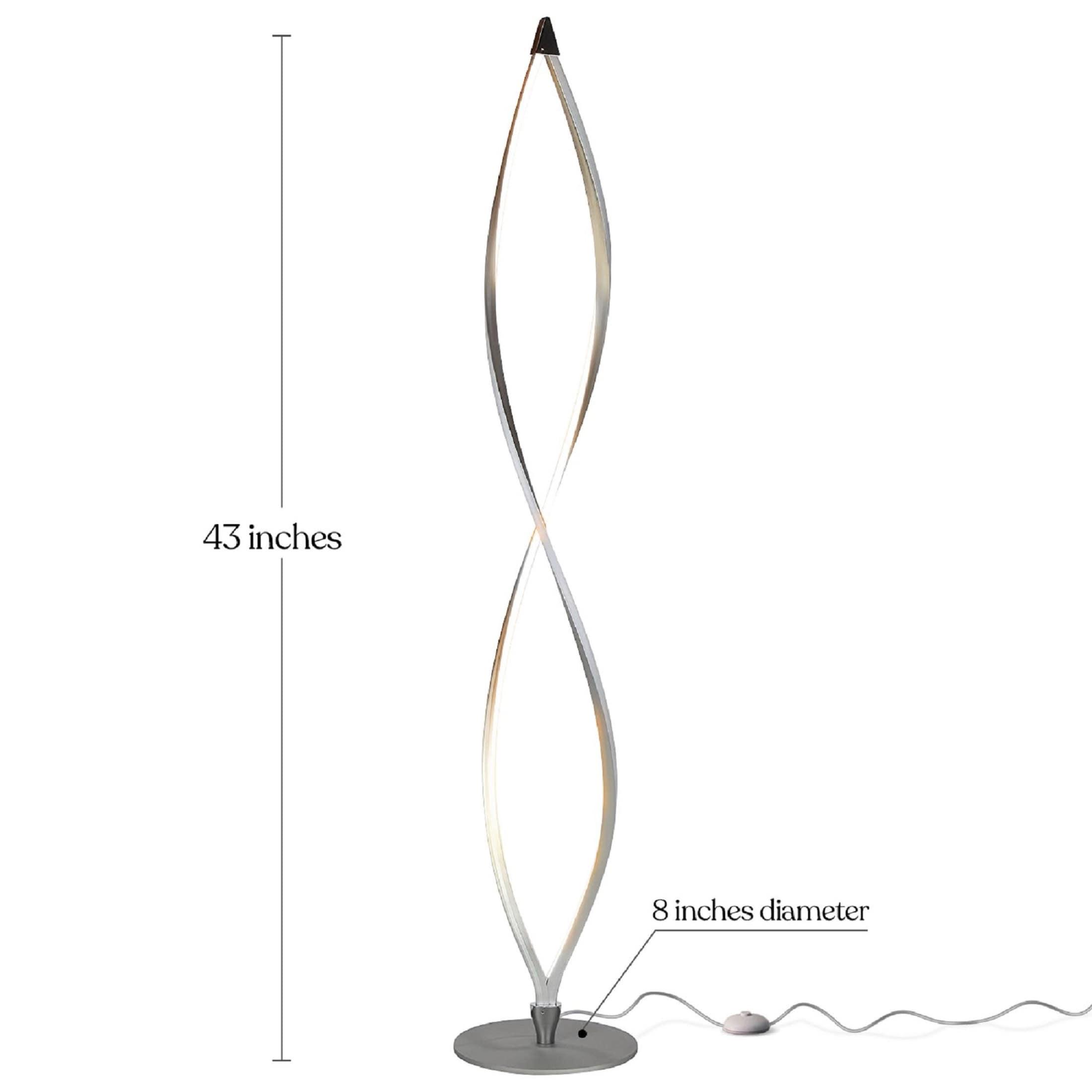 Brightech Twist 43 in. Industrial 2-Light LED Energy Efficient Floor Lamp with Built-In 3-Way Dimmer