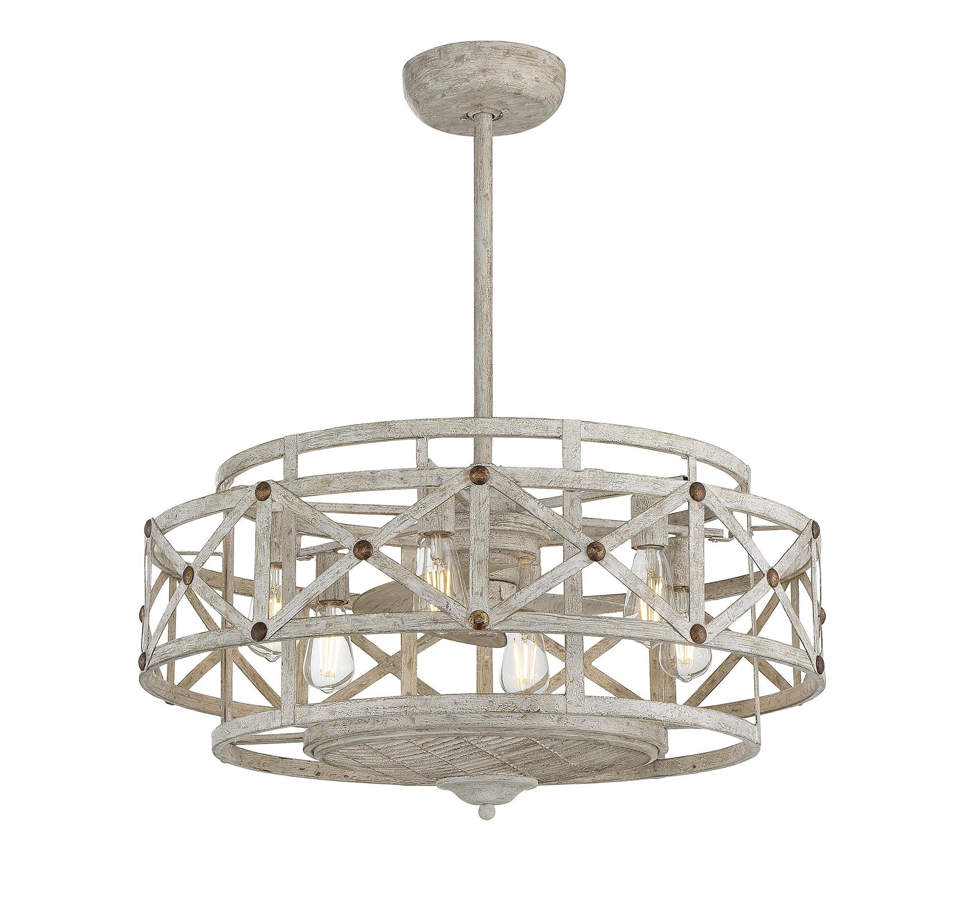 Provence with Gold Accents Six Light Fan D'lier from the Colonade Collection