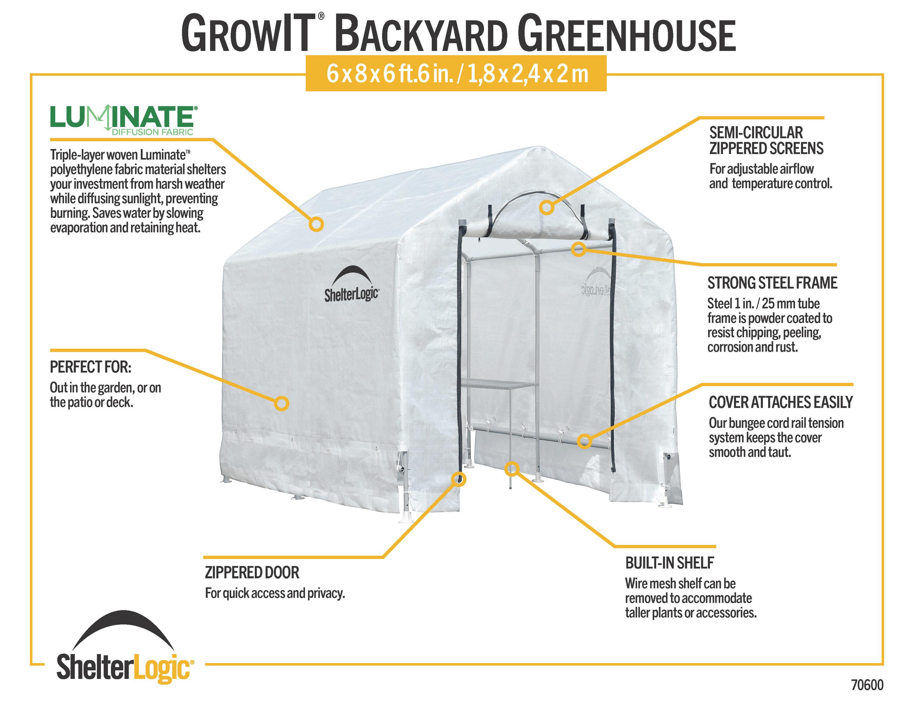 ShelterLogic GrowIt 6' W x 7' D Hobby Greenhouse