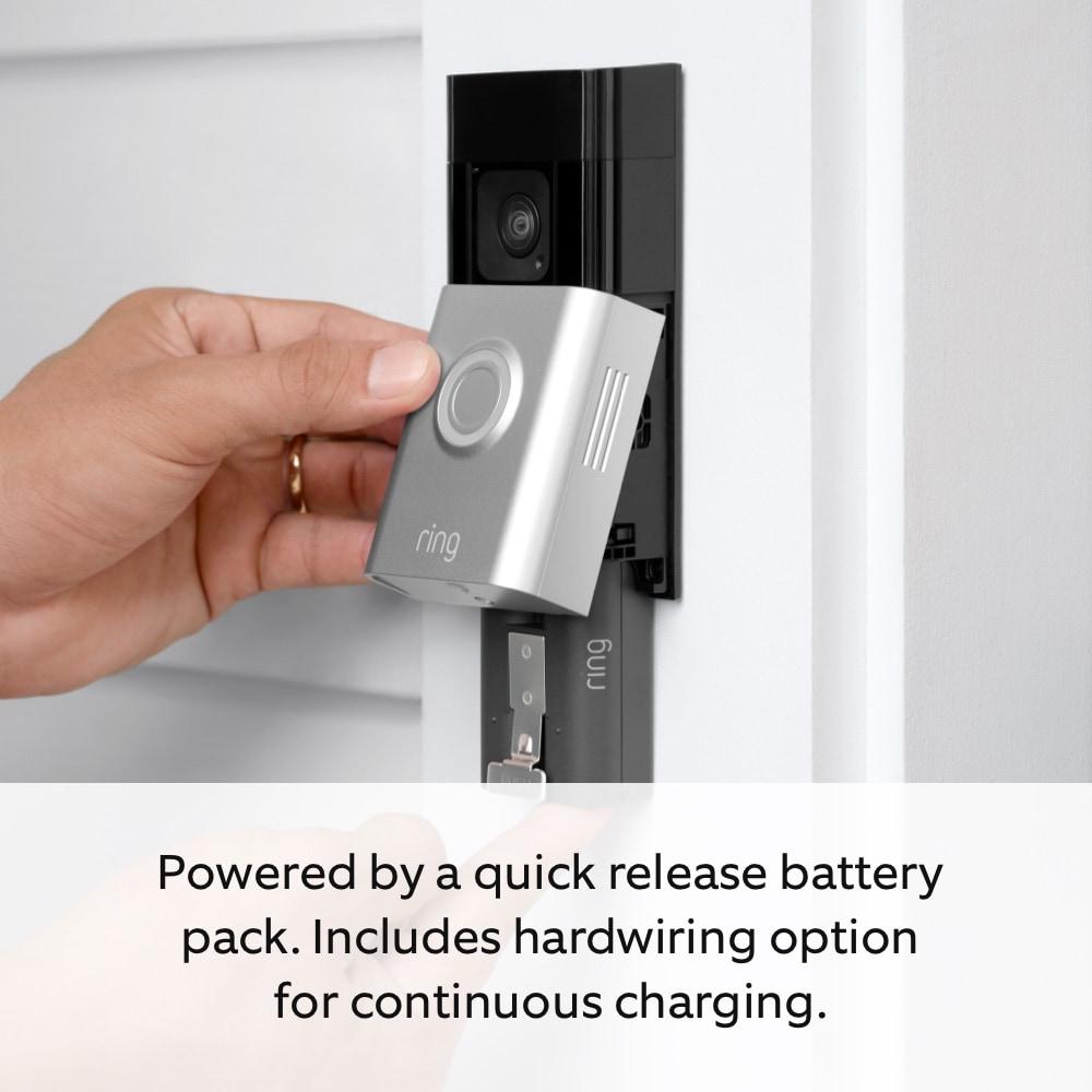 Ring Satin Nickel Wireless Push Button Doorbell