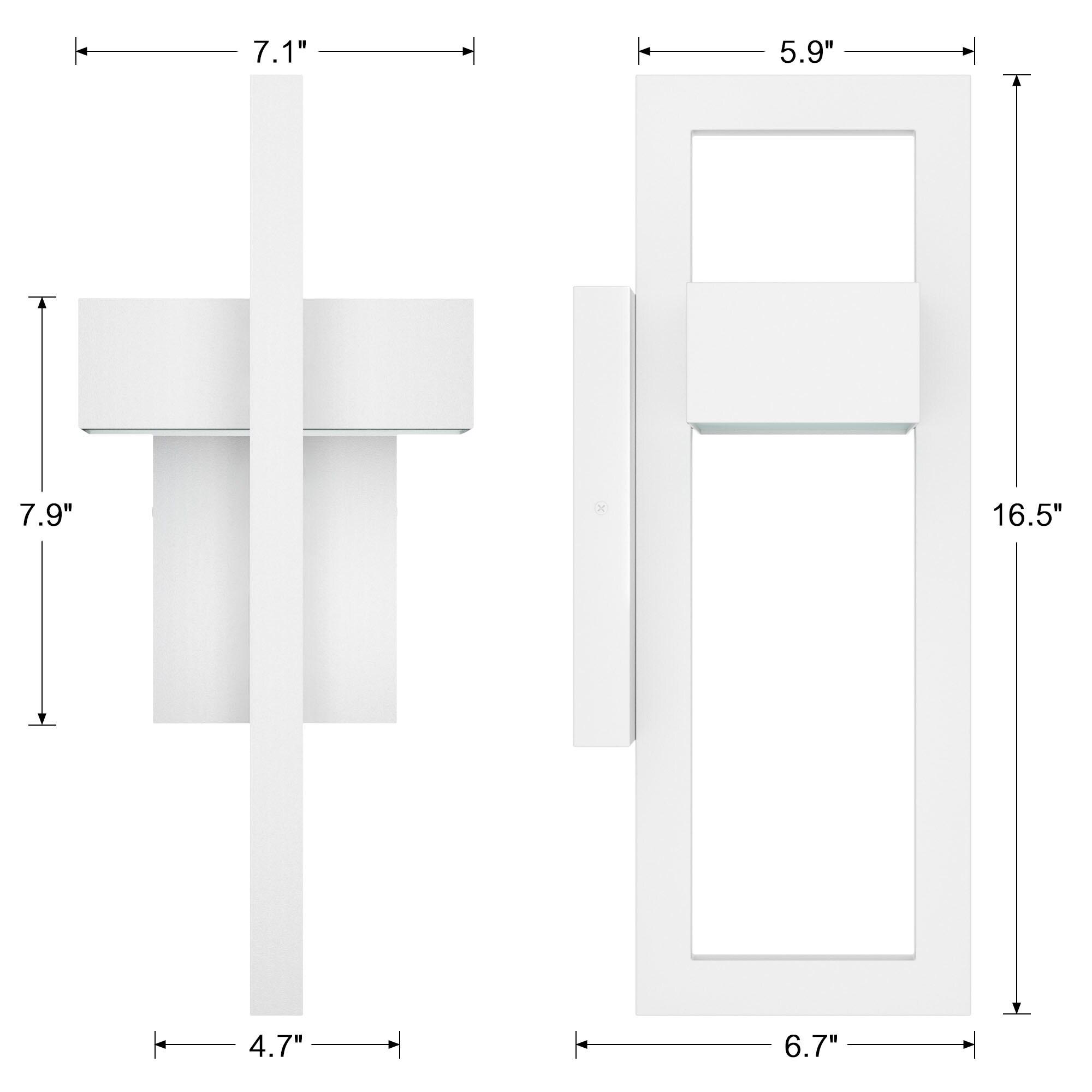 LamQee 2 Packs Modern Outdoor Wall Lights 3000K Integrated LED Outdoor Wall Sconces Lighting, Contemporary Exterior Lighting Fixtures Outside Wall Mount Lights for House Porch Door Garage, Matte White