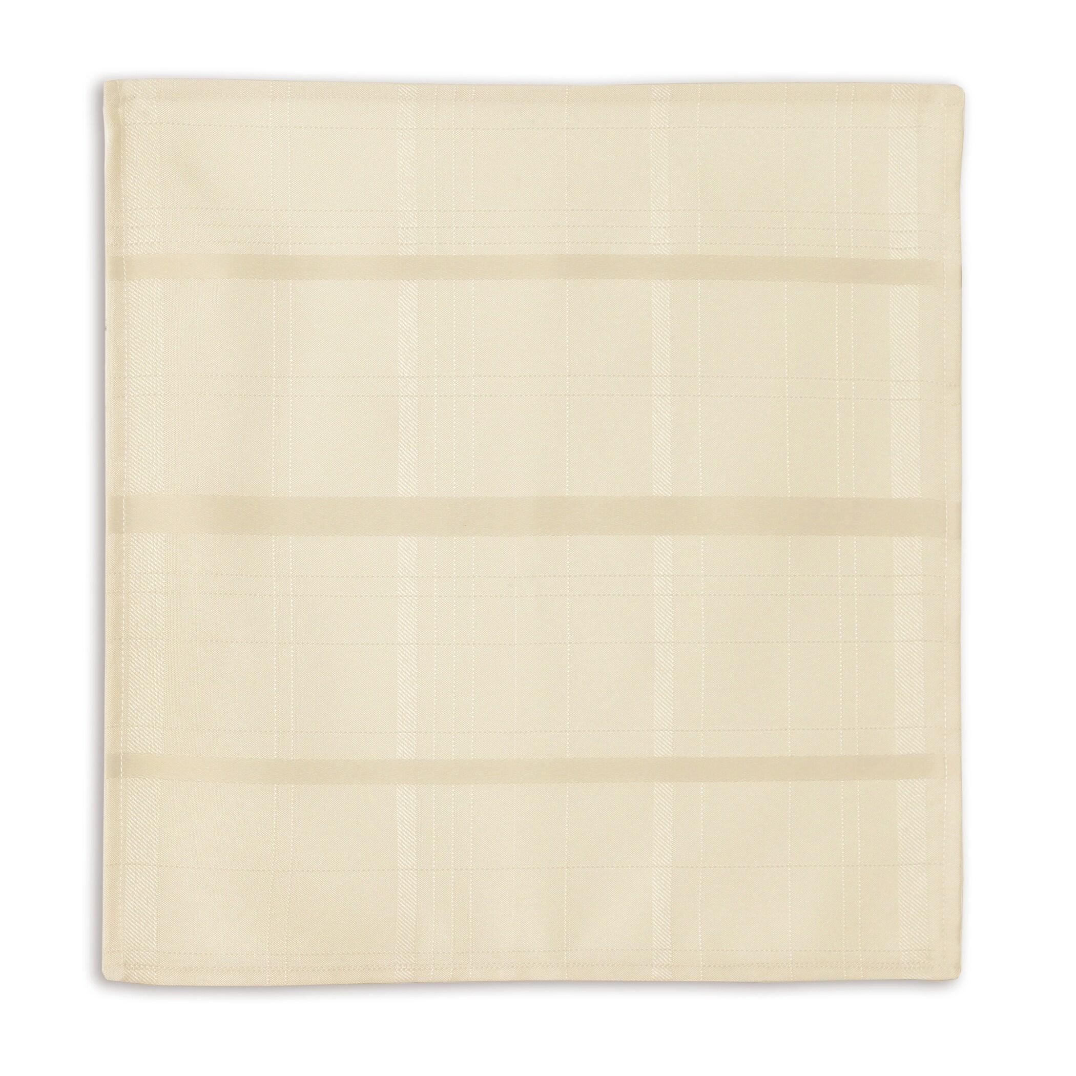 Elegance Plaid Stain Resistant Napkin Set of 4 - 17" x 17" - Beige - Elrene Home Fashions
