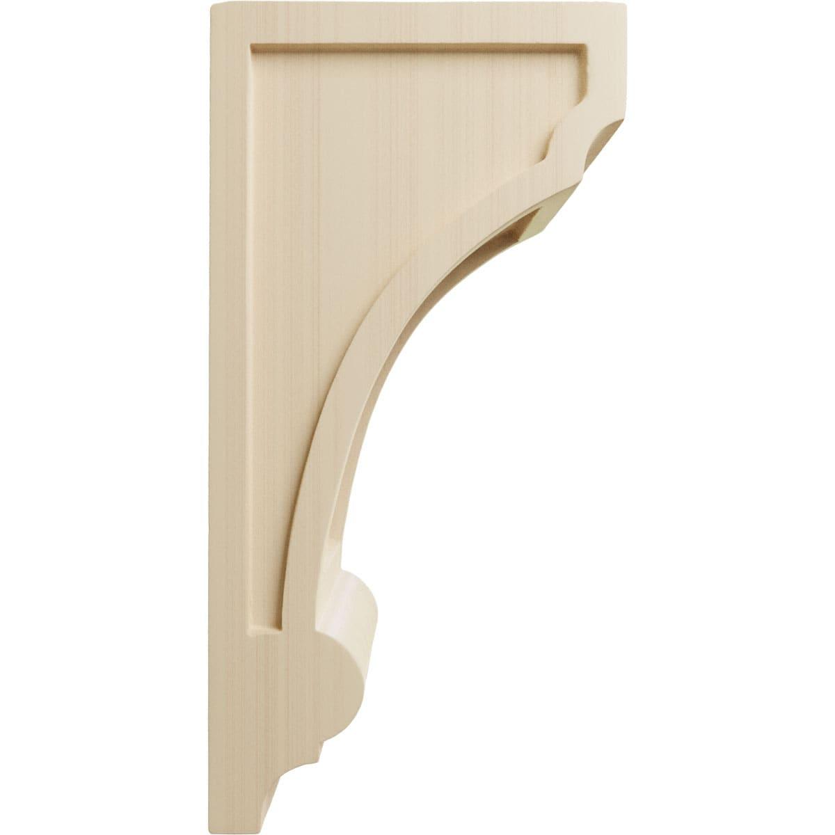 Natural Rubberwood Hand-Carved Decorative Corbel, 10" Height