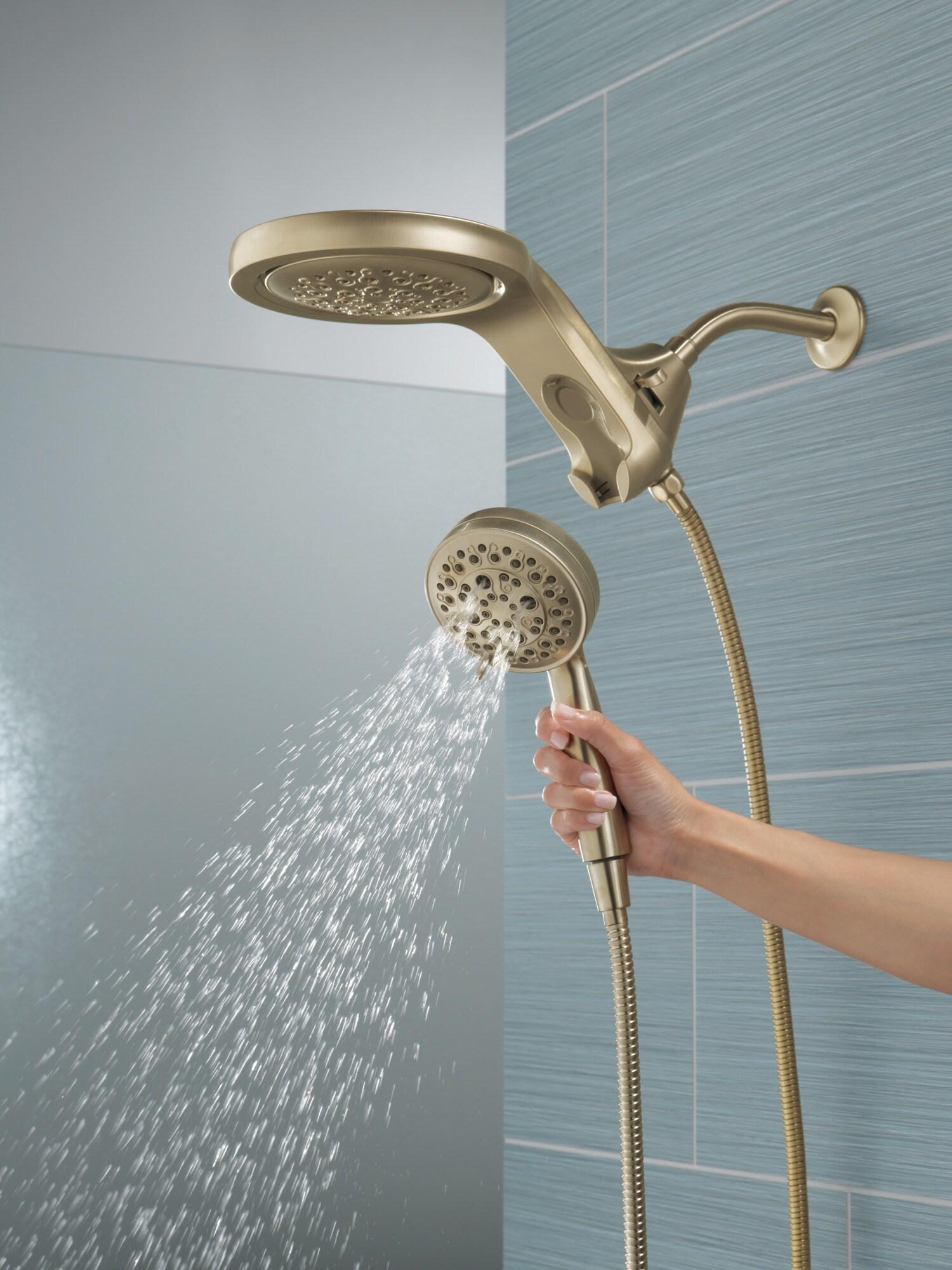 Hydrorain 5 Spray Dual Shower Head and Handheld Shower with Lumicoat and H2Okinetic 2.5 GPM