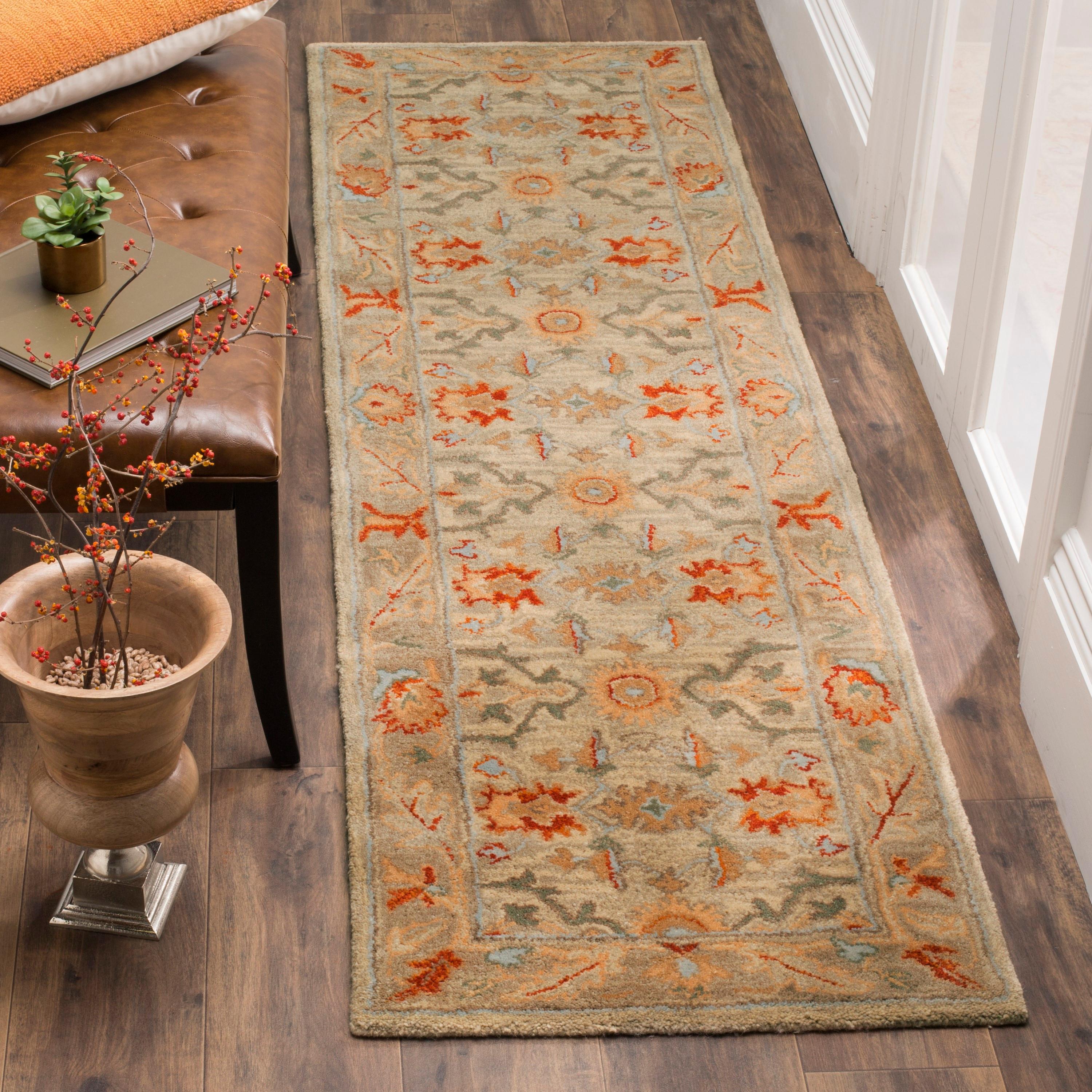 Antiquity AT63 Hand Tufted Runner Rug - Beige/Multi - 2'3"x8' - Safavieh.