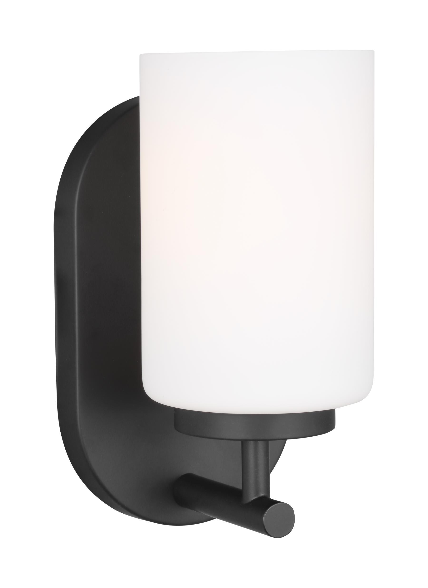 Generation Lighting 41160-112 Oslo One - Light Wall/Bath Sconce Vanity Style Fixture, Midnight Black