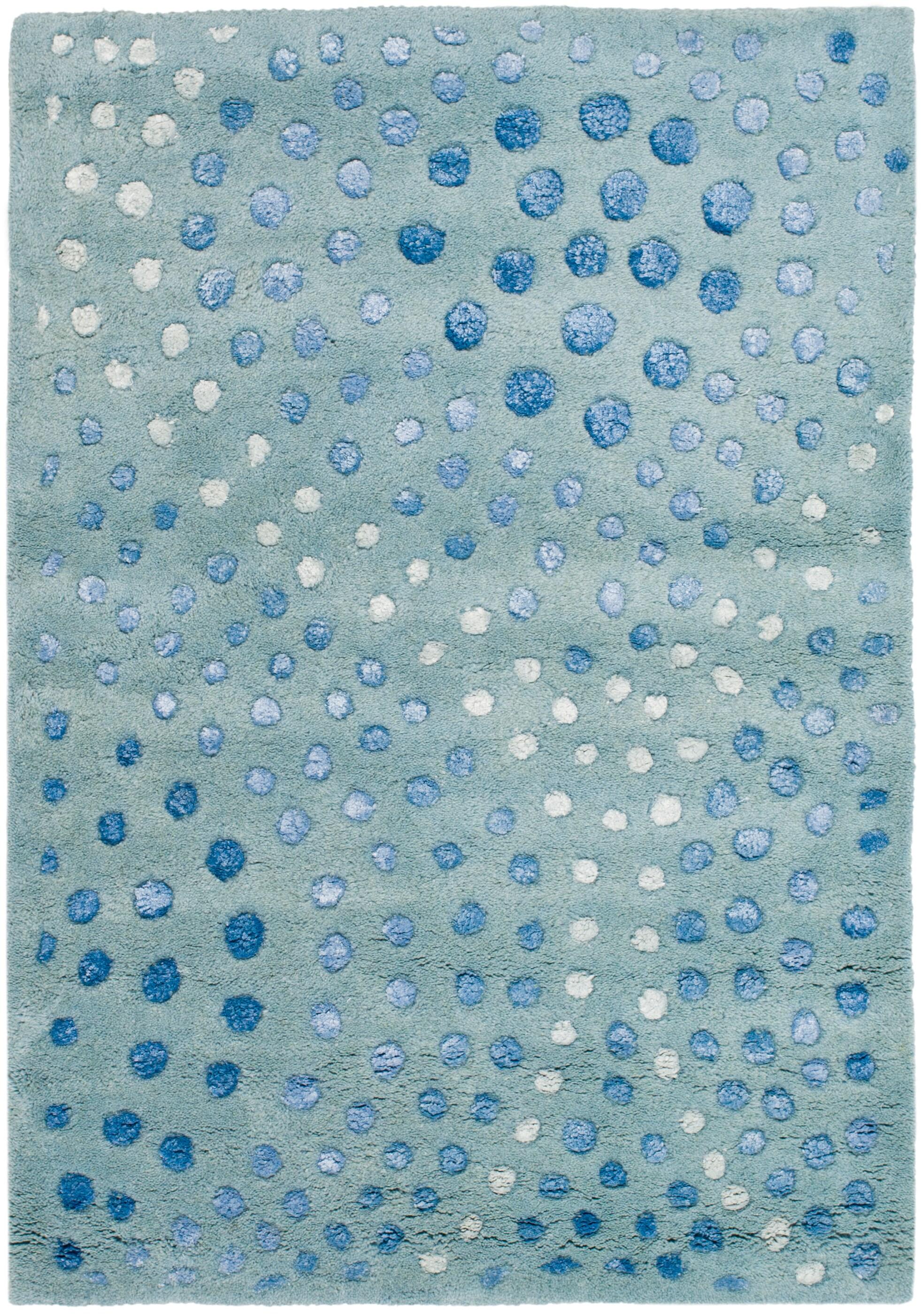 Safavieh Soho Iota 2 x 3 (ft) Tufted Wool Light Blue Rectangular Indoor Abstract Throw rug