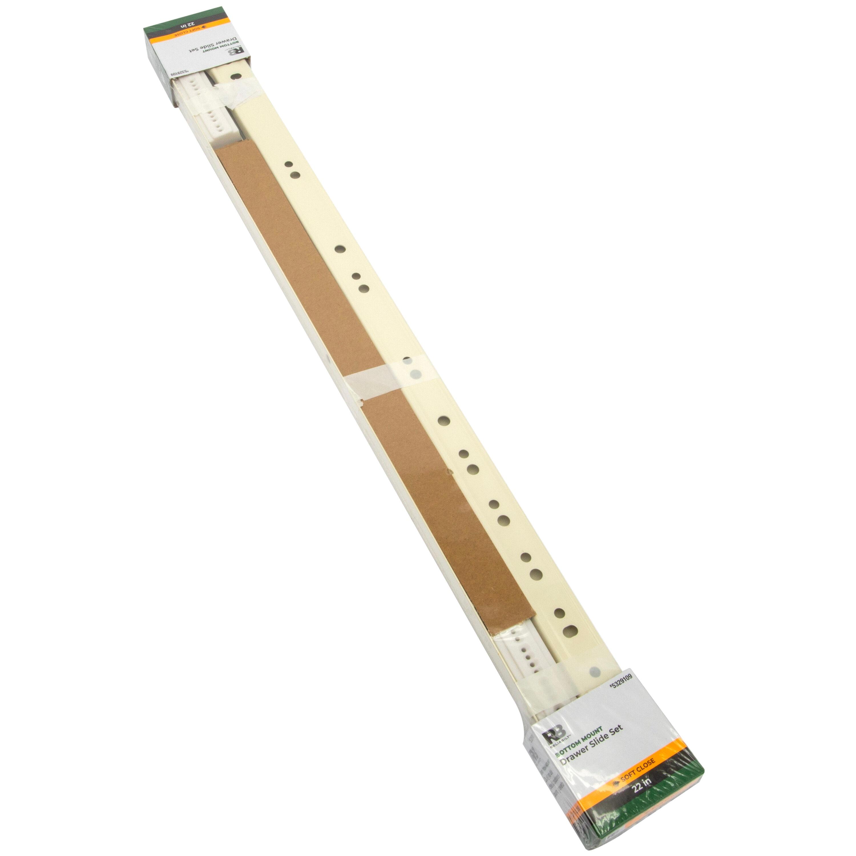 RELIABILT 22-in 3/4 Extension Soft Close Bottom Mount White Drawer Slide 1-Pair