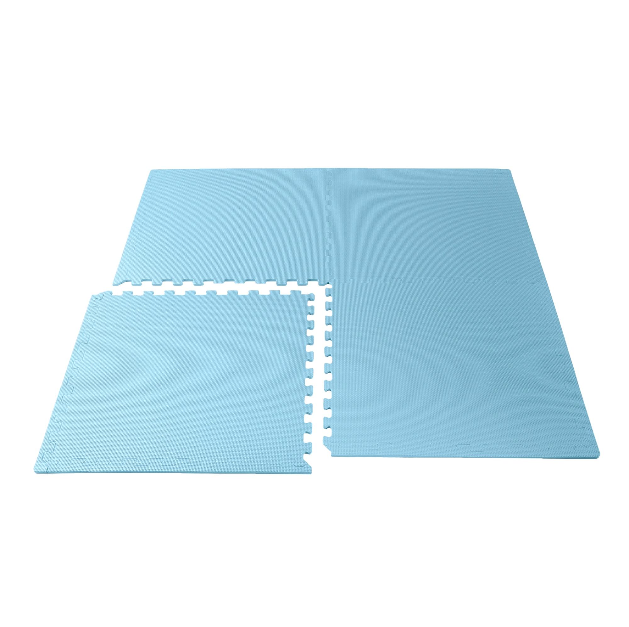 We Sell Mats 3/8 Inch Thick Multipurpose Exercise Floor Mat with EVA Foam, Interlocking Tiles, Anti-Fatigue for Home, or Gym, 24 in x 24