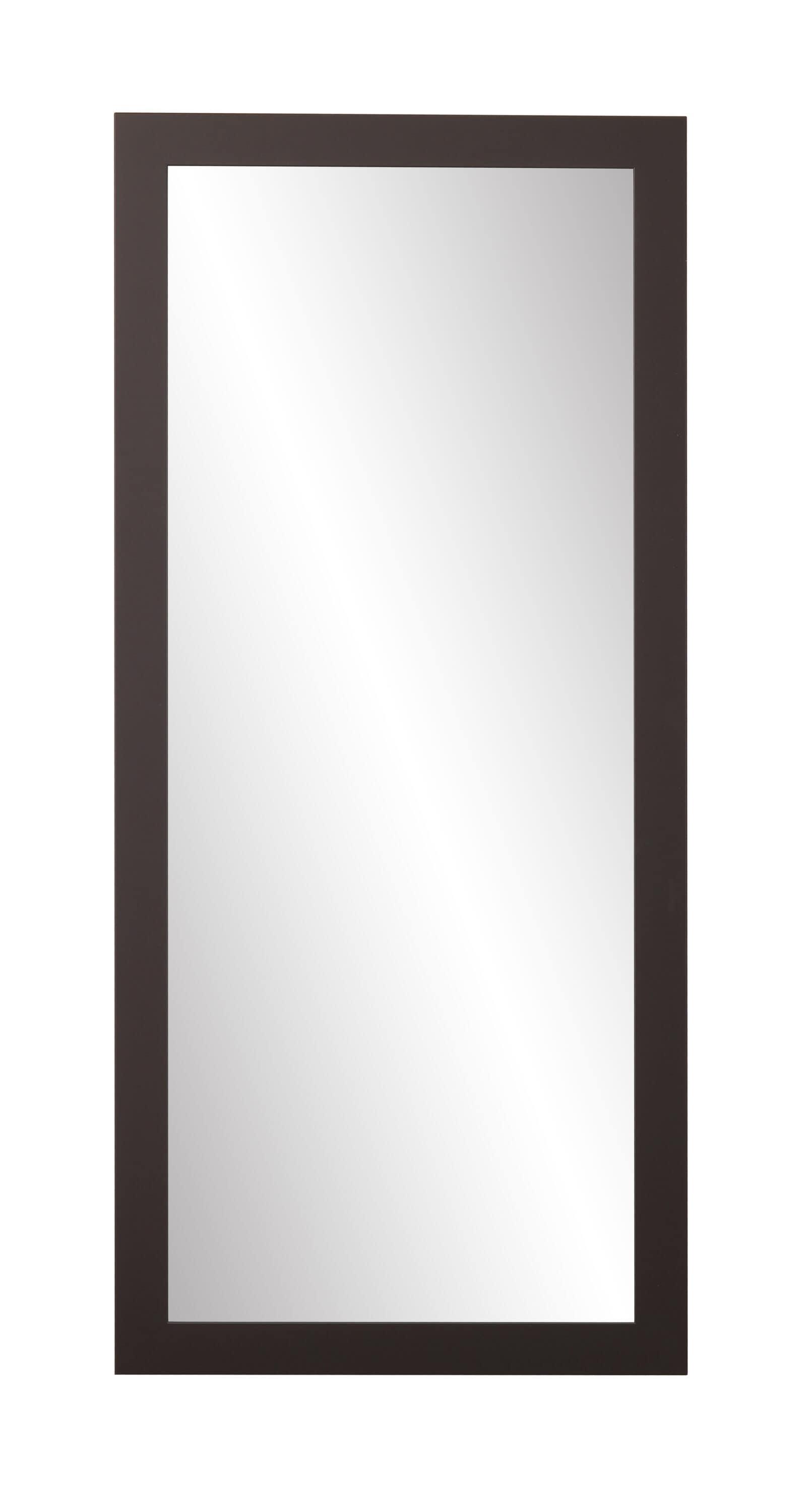 Matte Black Full-Length Rectangular Wood Floor Mirror, 32" x 71"