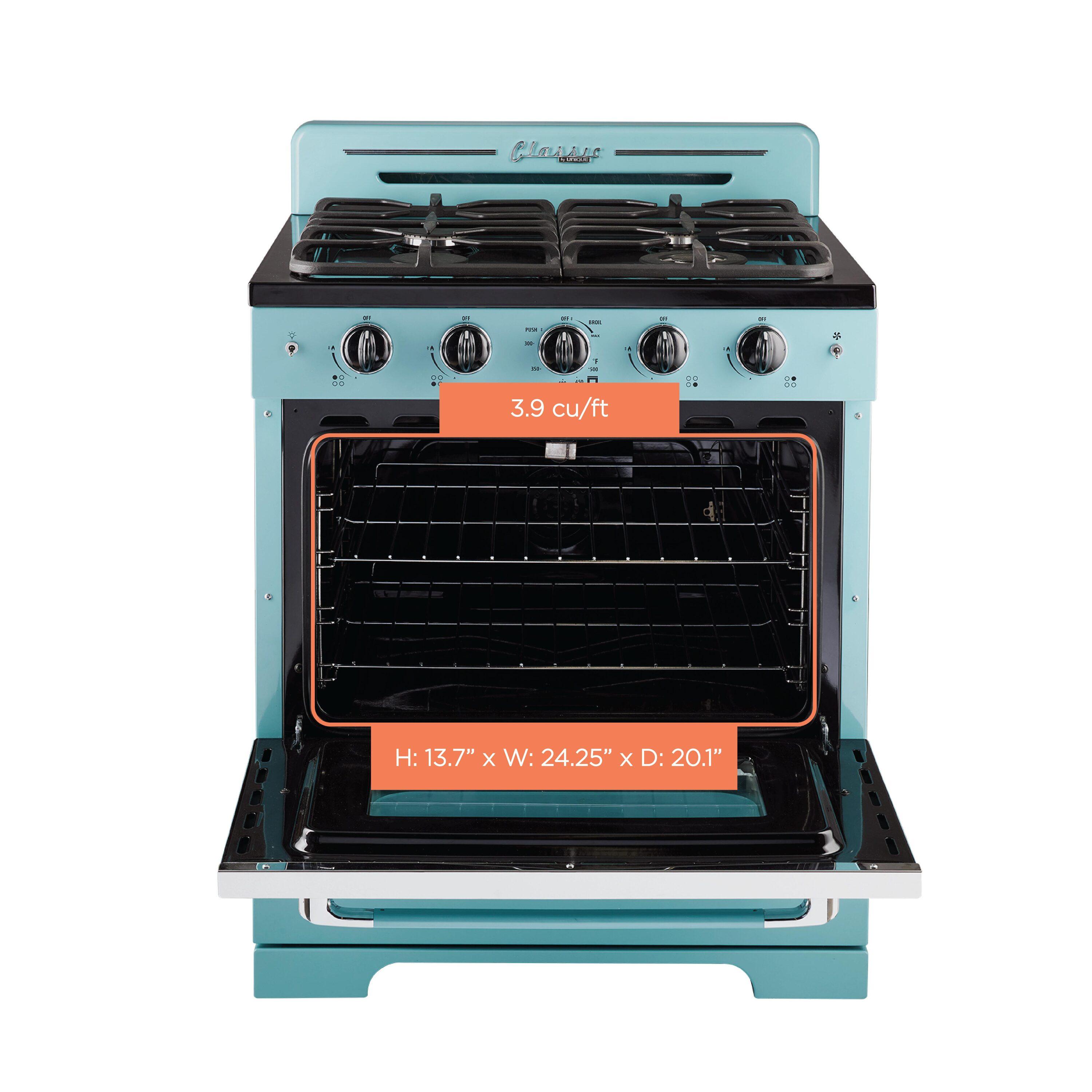 Unique Appliances Classic Retro 30" 4 burner 3.9 cu. ft. Freestanding Gas Range with Convection Oven UGP-30CR T